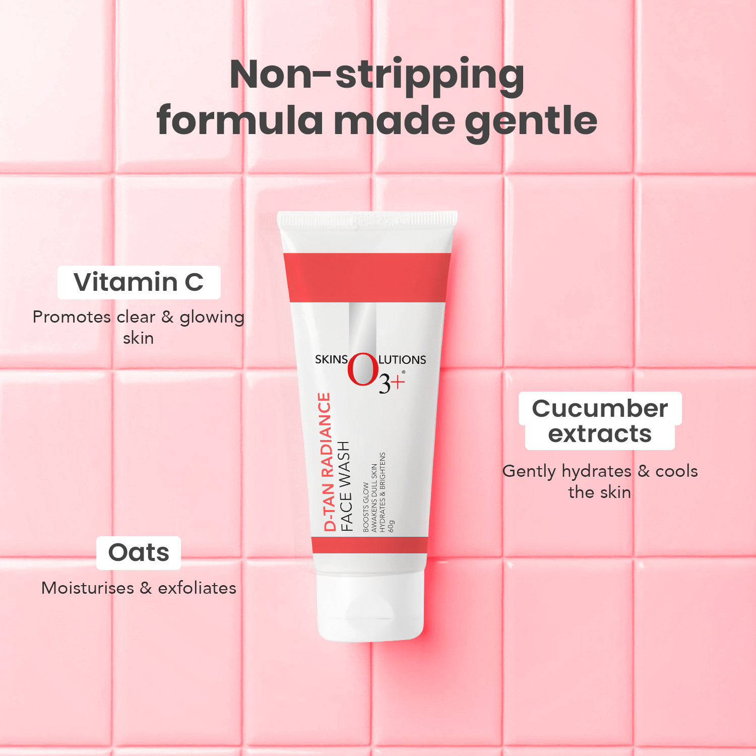 Image of O3+ D-Tan Radiance With Vitamin C Glowing Skin and deep cleanses, 60G Face Wash