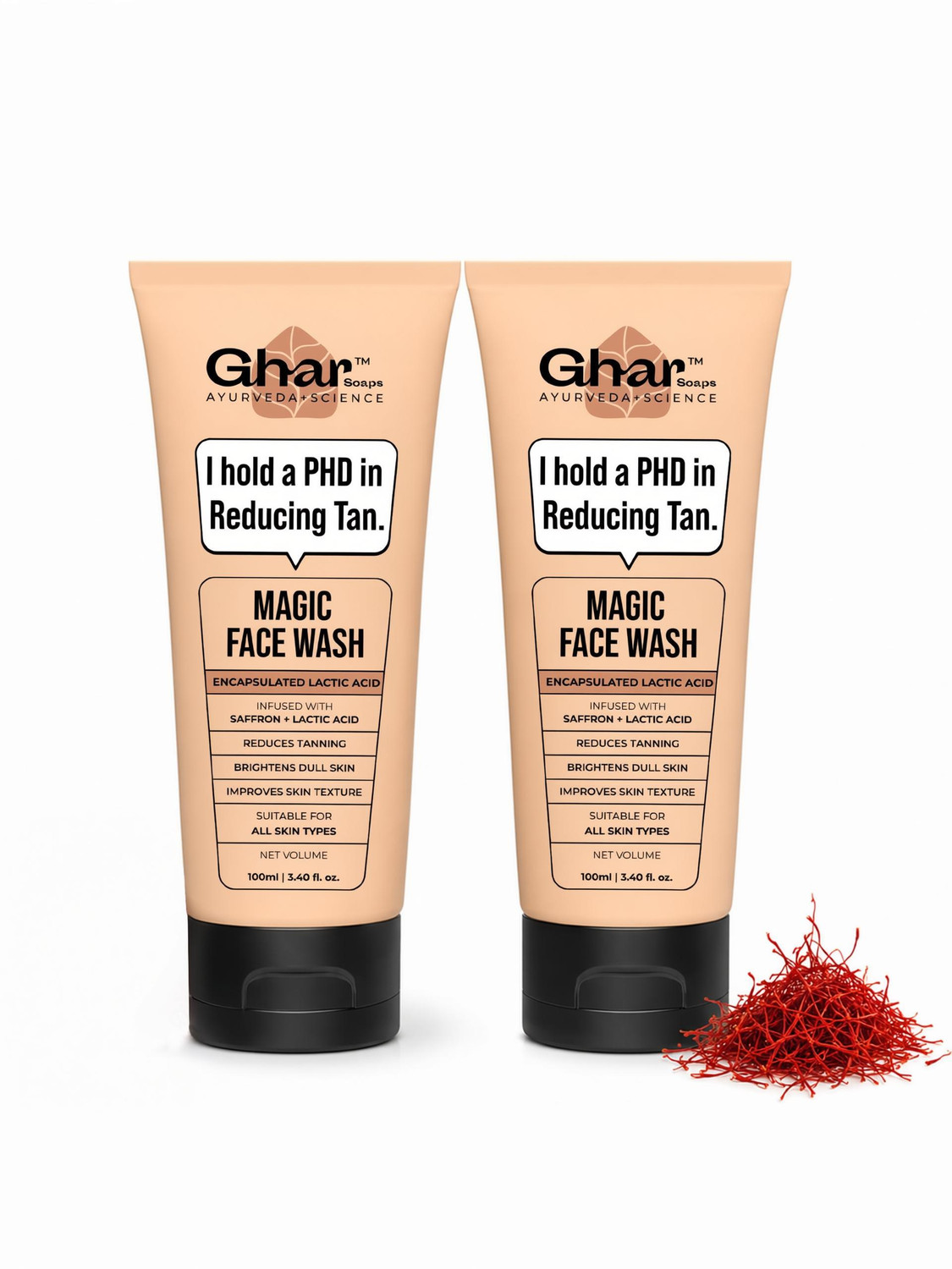 Ghar Soaps Magic Face wash | Tan Removal, Skin Brightening & Radiant Glow Face Wash