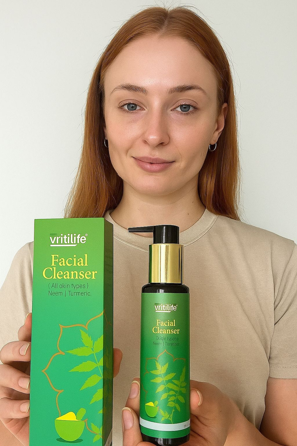 Image of Vritilife Herbalife Facial Cleanser Neem & Turmeric, All Skin Types Face Wash