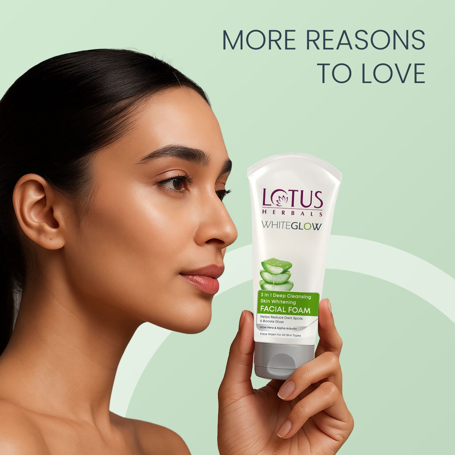 Image of LOTUS White Glow 3 In 1 Deep Cleansing Skin Whitening Facial Foam Face Wash