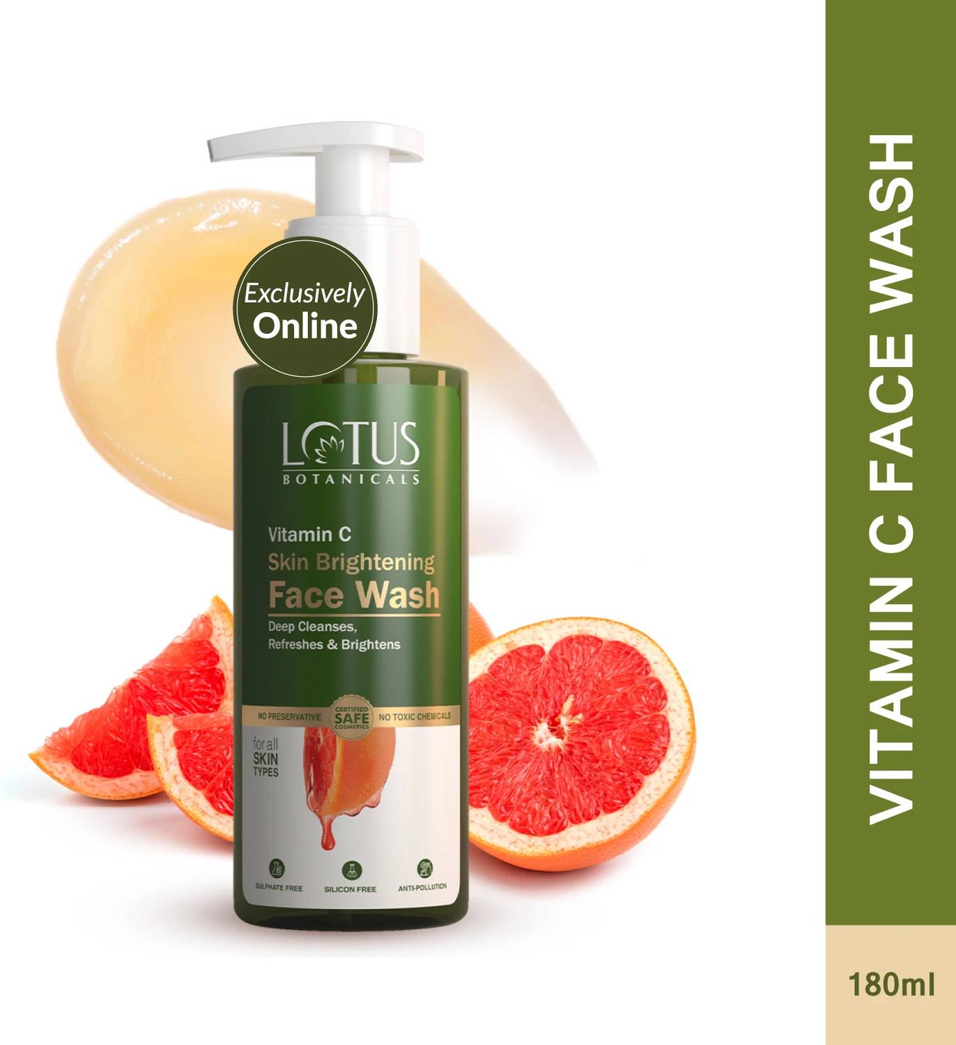Lotus Botanicals Vitamin C Skin Brightening Deep Cleanses & Brig