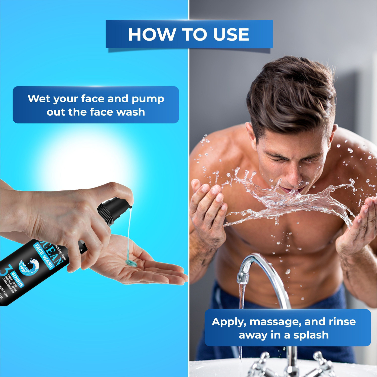 Image of Puremist Ocean Facewash for Men | Brightening | Daily Use | All Skin Types Face Wash