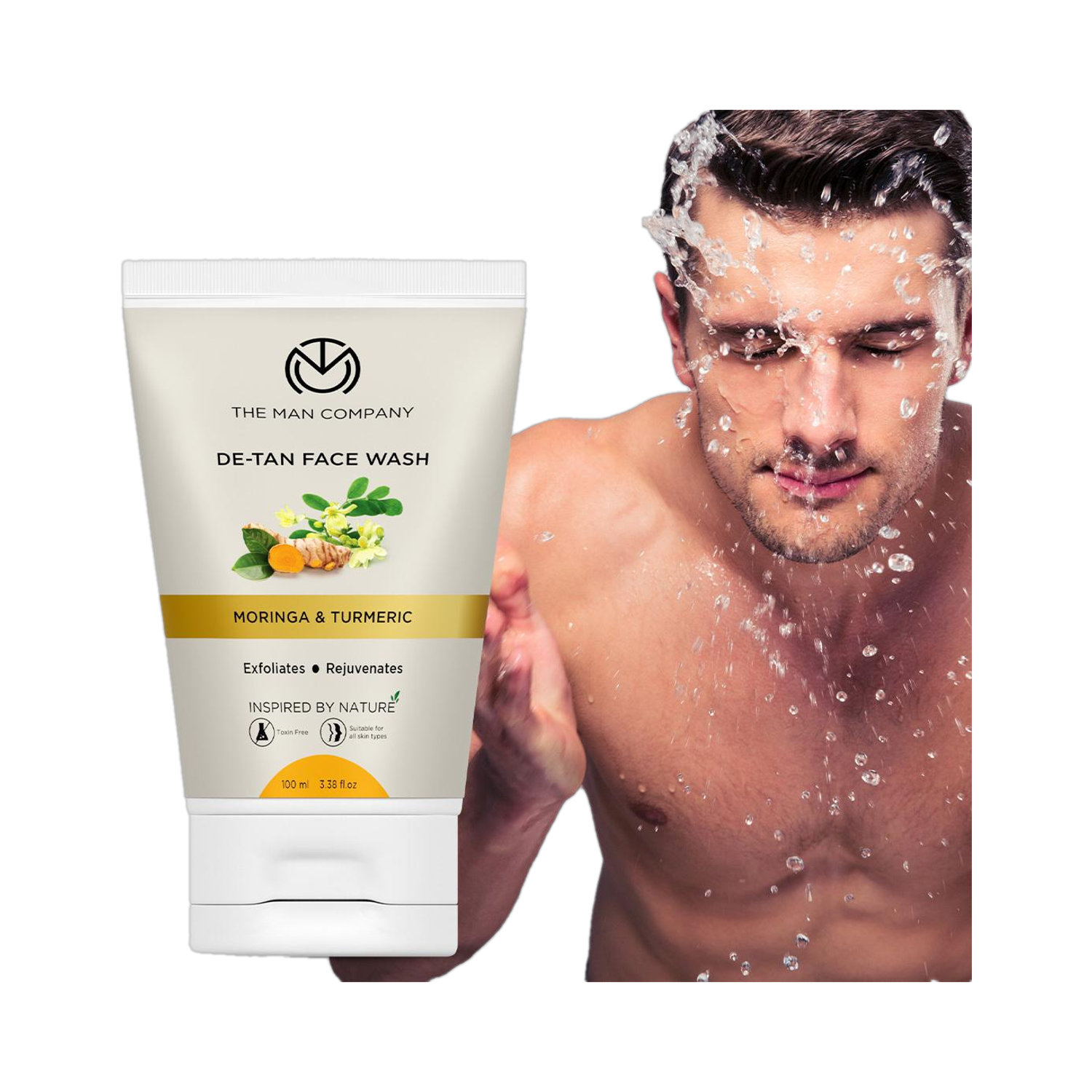 THE MAN COMPANY De-Tan FaceWash with Turmeric & Moringa | Skin Brightening | Tan Removal | Face Wash
