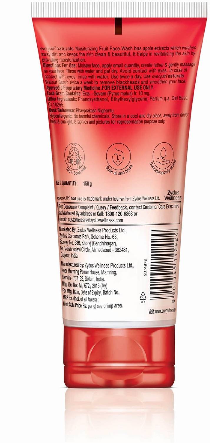 Everyuth Naturals Moisturizing Fruit Refreshing Gel Face Wash - Image 3