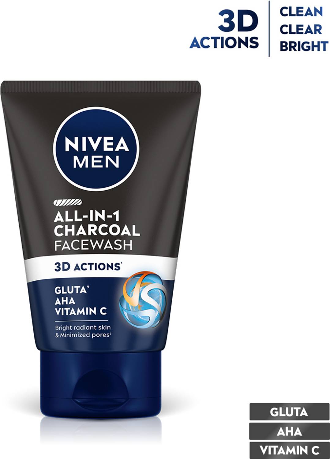 Nivea Men All In One Charcoal Face Wash - Image 1