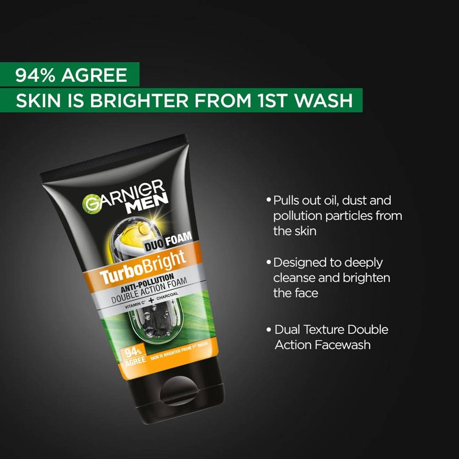Garnier Men Turbo Bright Double Action Face Wash, 5 Pieces - Image 5