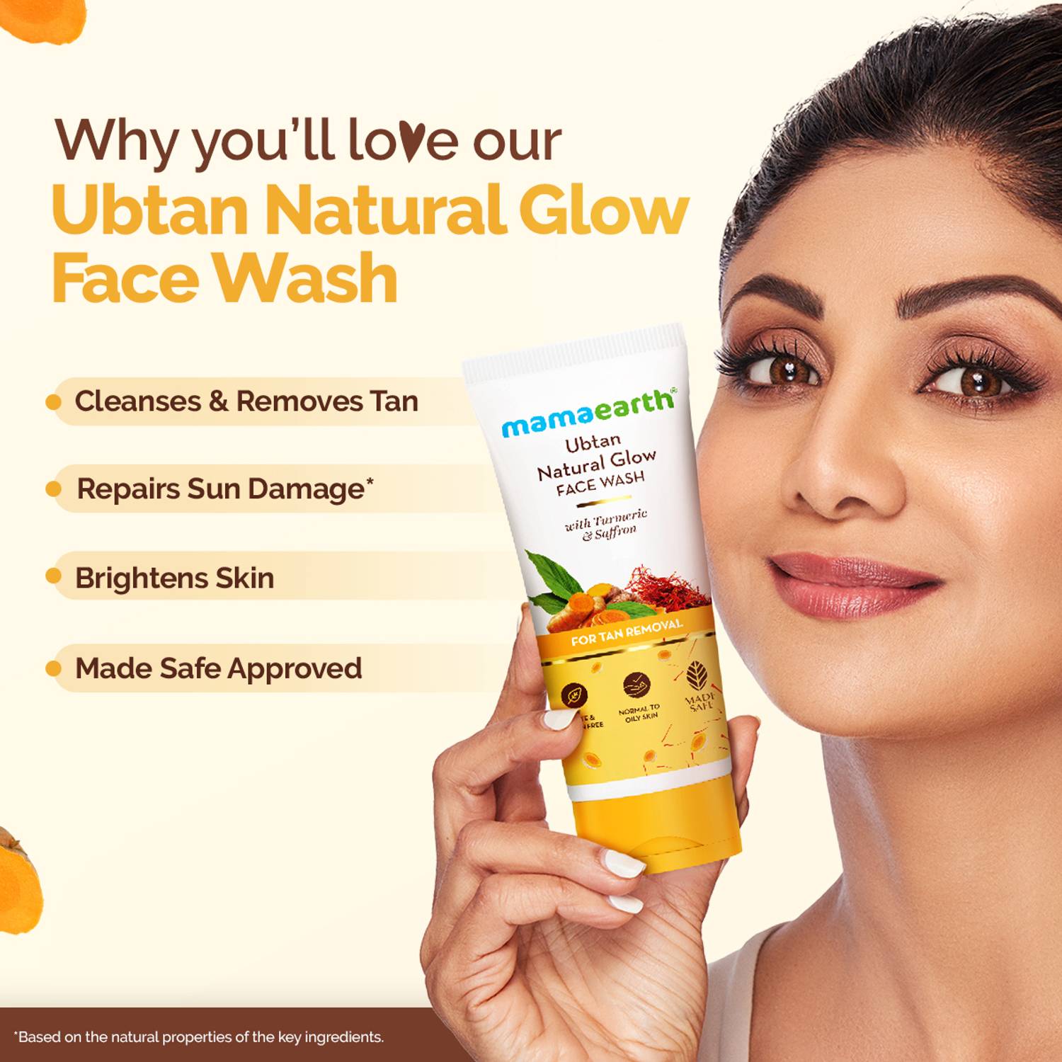 Mamaearth Ubtan Natural Glow Face Wash 100ml - Image 2