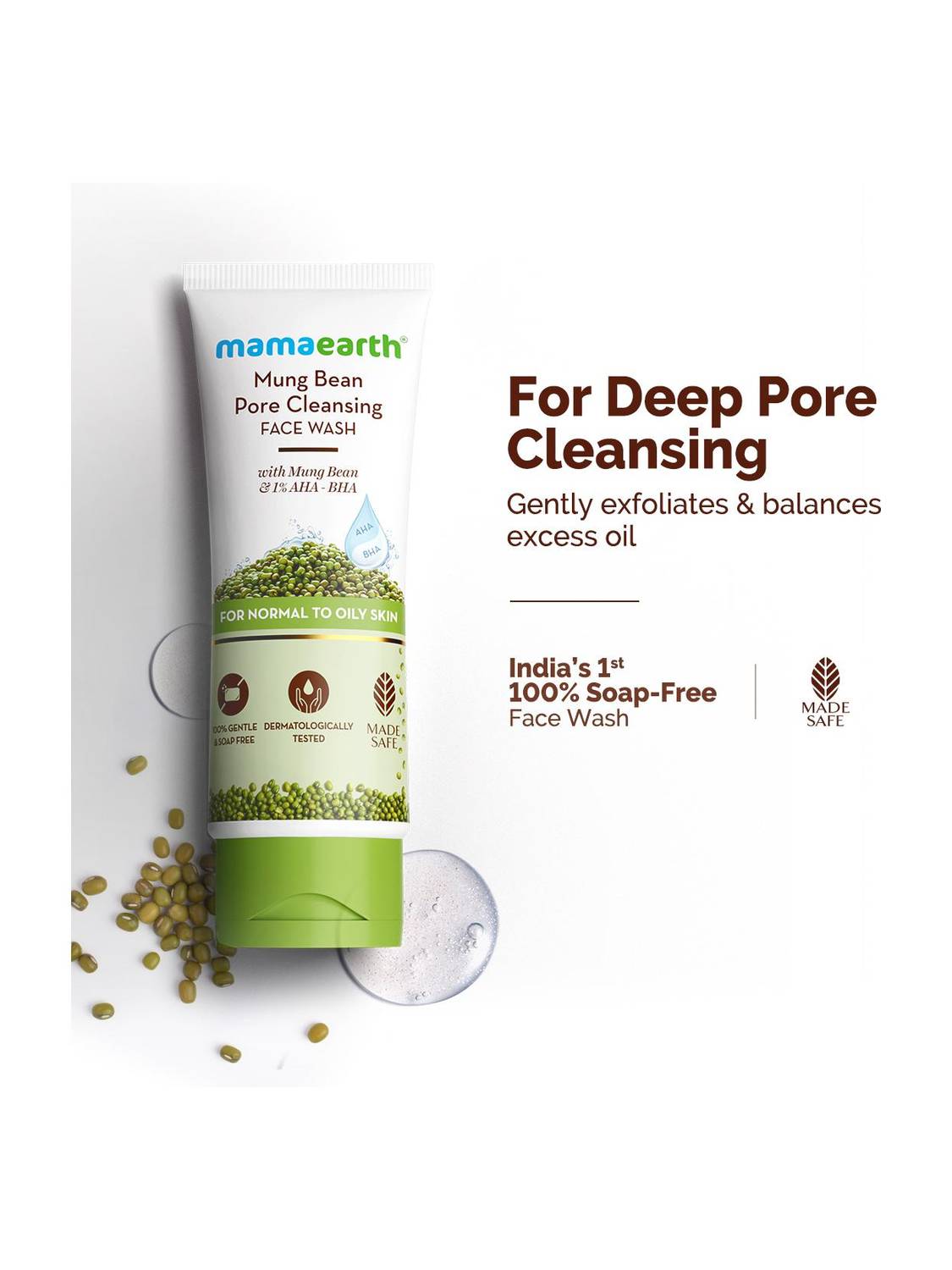 Mamaearth Mung Bean Pore Cleansing Face Wash - Image 1