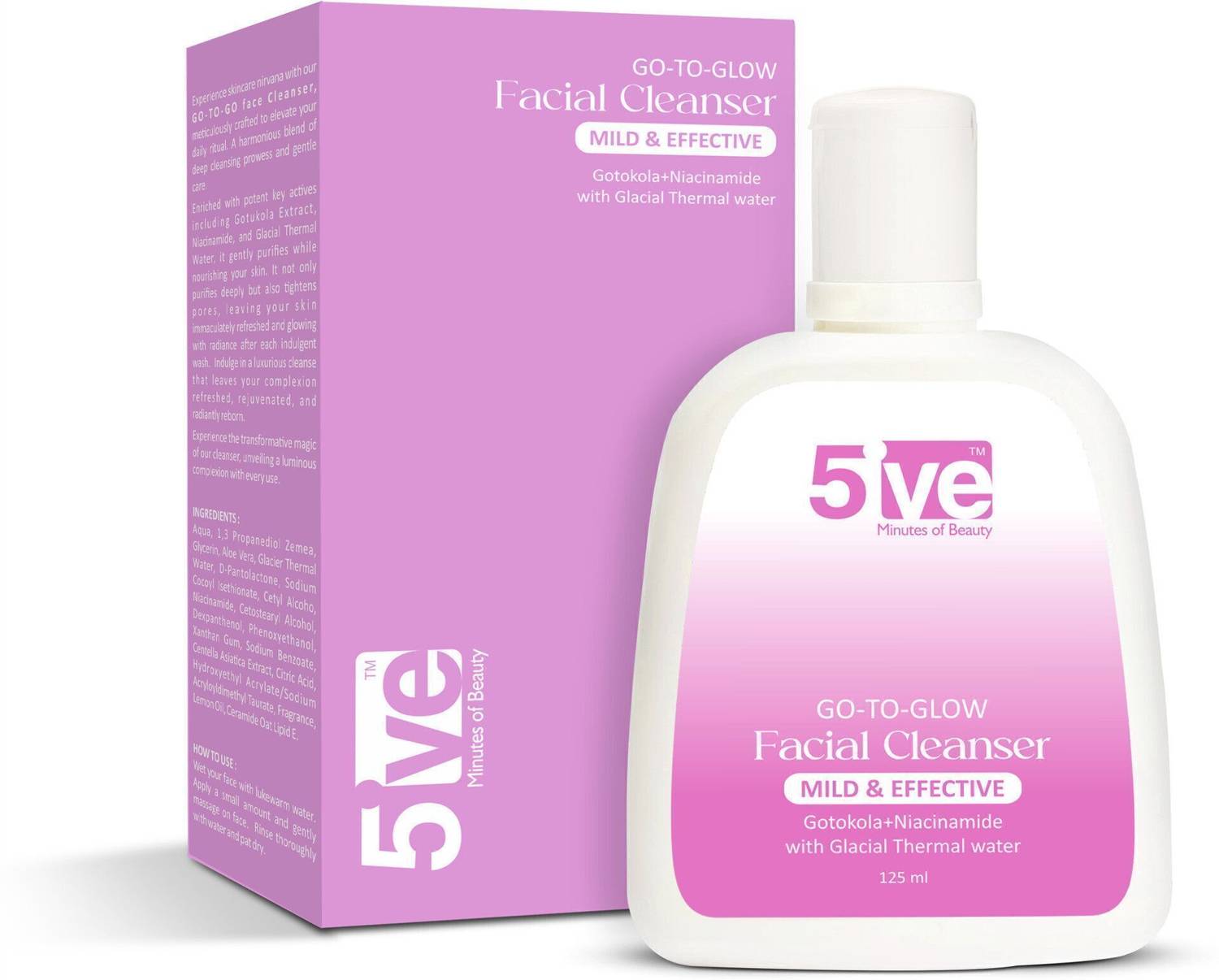 5ive Minutes of Beauty Facial Cleanser, Facewash for Men & Women, Niacinamide Face Wash