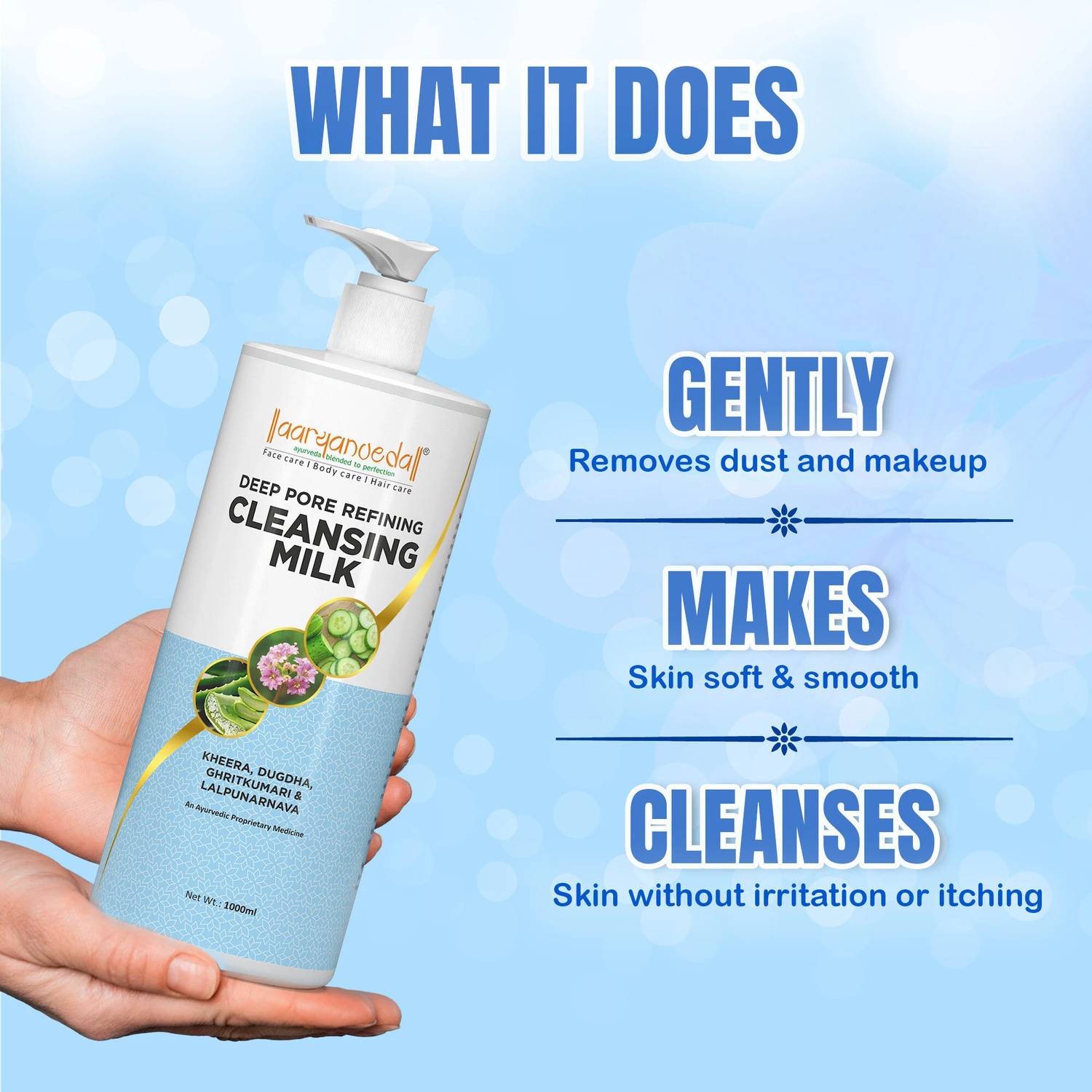 Aaryanveda Cleansing Milk Deep Pure Refining Improve Skin Tone