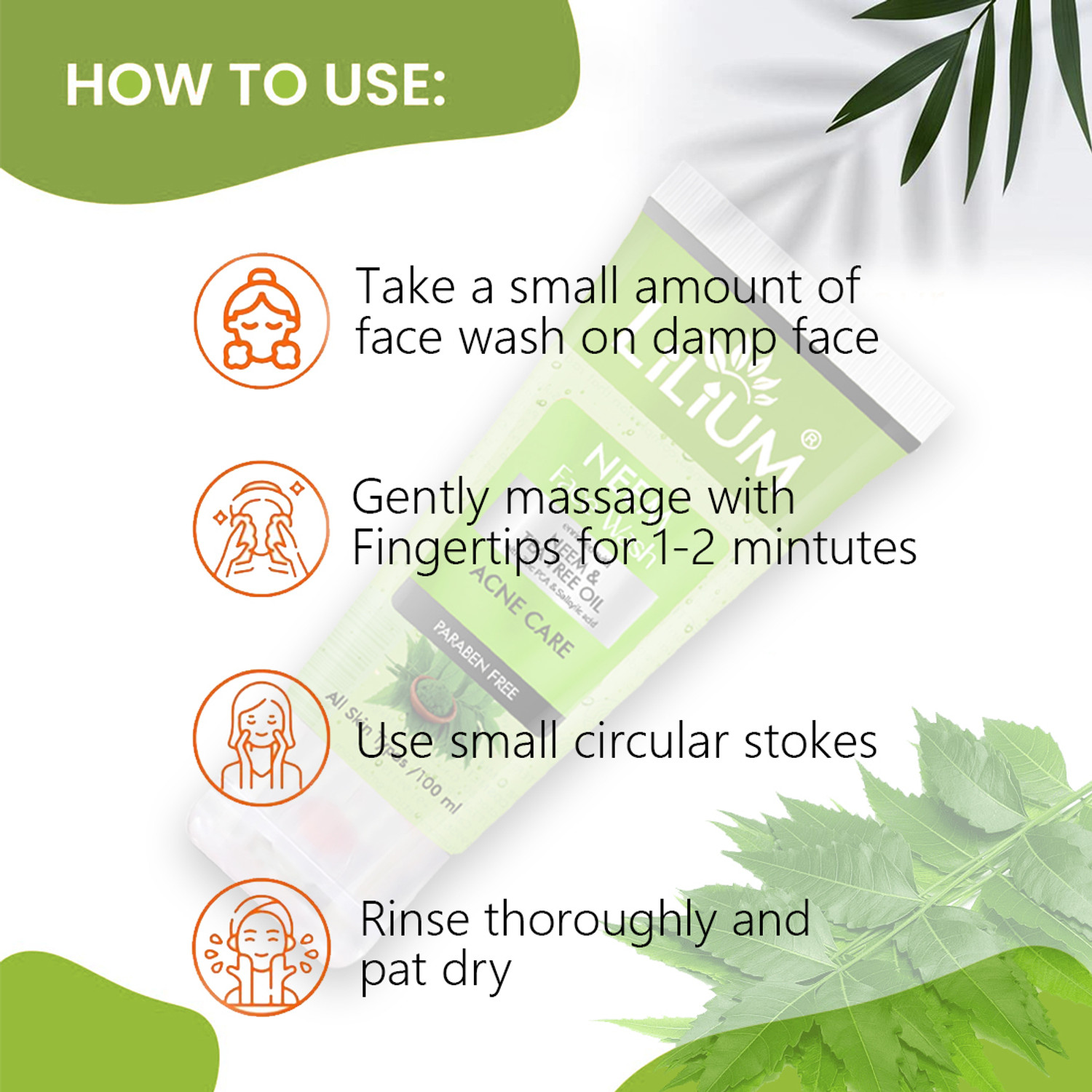 Image of LILIUM Acne Care | Paraben Free | Enriched with Neem & Tea Tree Oil Face Wash (100 ml)