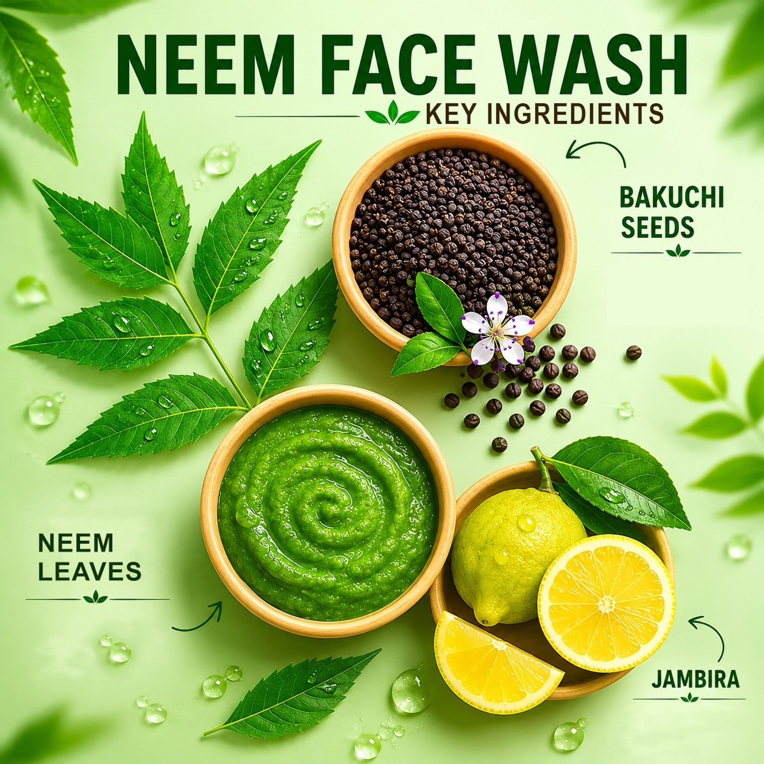 Image of Parampara Ayurved Neem Herbal Face Cleanser Combo with Neem Extract Daily Facial Cleansing Gel Anti Acne Face Wash