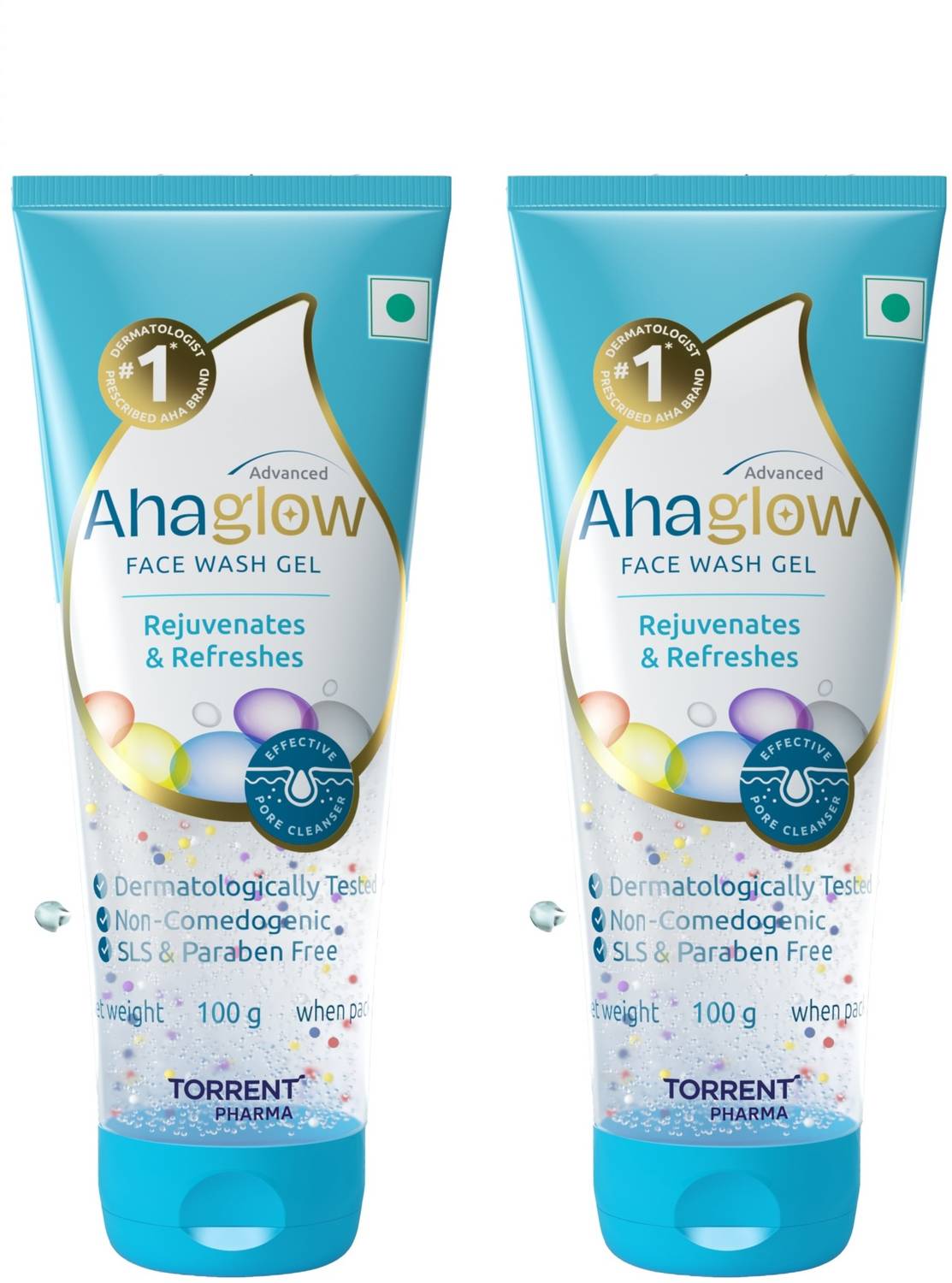 ahaglow Advanced Gel,100 g x Pack of 2 Face Wash
