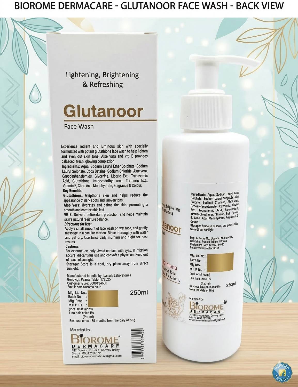 Biorome with Glutathione, Tranexamic Acid, Aloe Vera & Vitamin E | Skin Brightening & Deep Cleansing | Spot Removal and Detan I Suitable for All Skin Types Face Wash