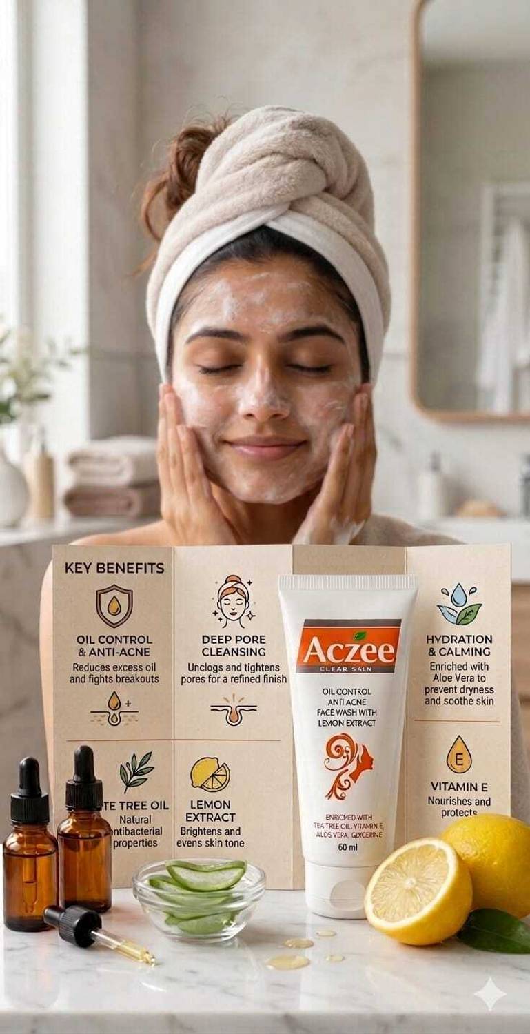 ZEE DRUGS Aczee CLEAR SKIN OIL CONTROL ANTI-ACNE FACE WASH WITH