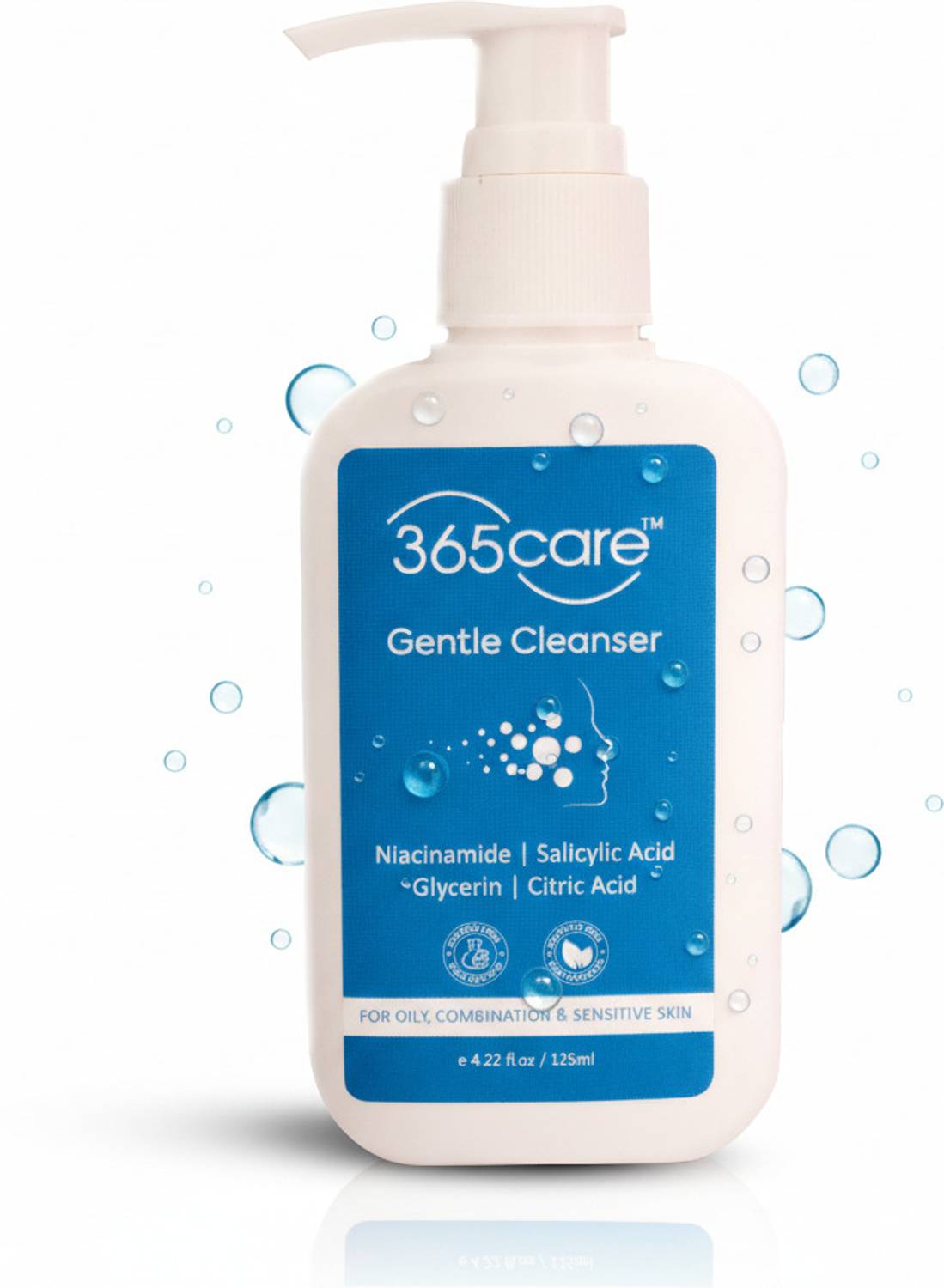 365Care Gentle Cleanser  with Niacinamide, Glycerin & Panthenol – pH Balanced Cleanser for Sensitive & Acne-Prone Skin 125ml Face Wash