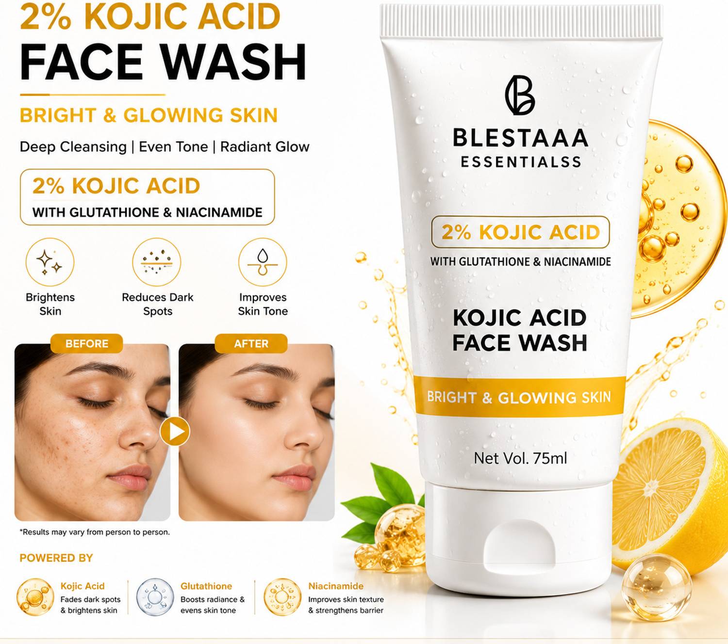blestaaa essentialss 2% Kojic Acid Face Wash - Image 1