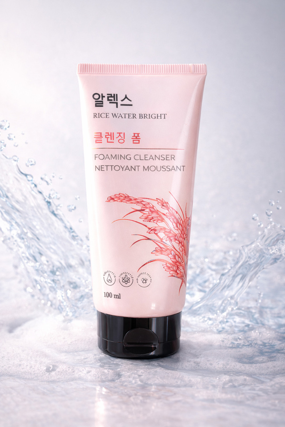 Image of Vagons Rice Water Bright Foaming Cleanser | Deep Cleansing with Rice Extracts | Brightening & Hydrating Formula | Gentle Foam Cleanser for All Skin Types | 100 ml Face Wash