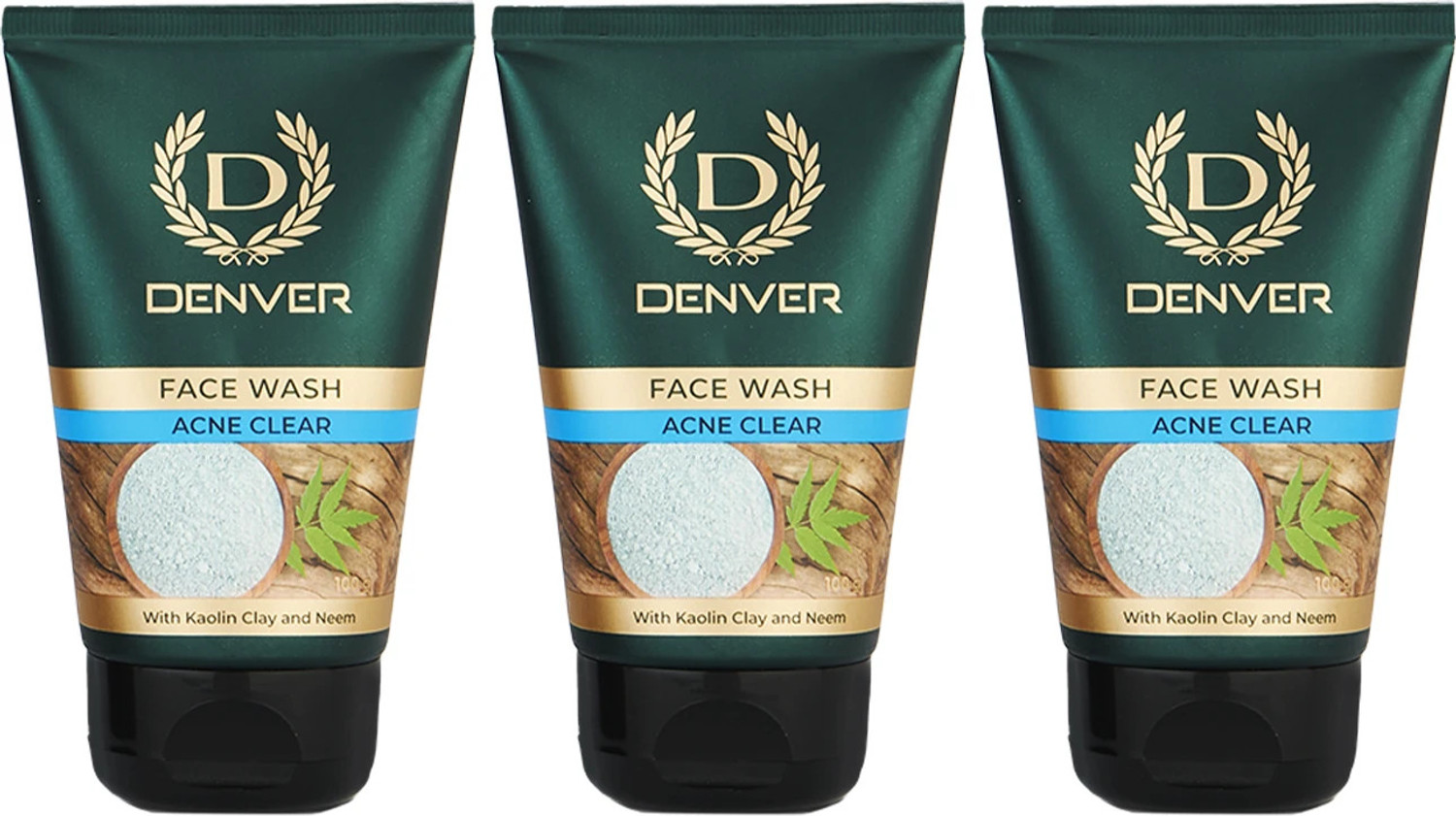 Image of DENVER Acne Clear Kaolin Clay and Neem Combo Face Wash