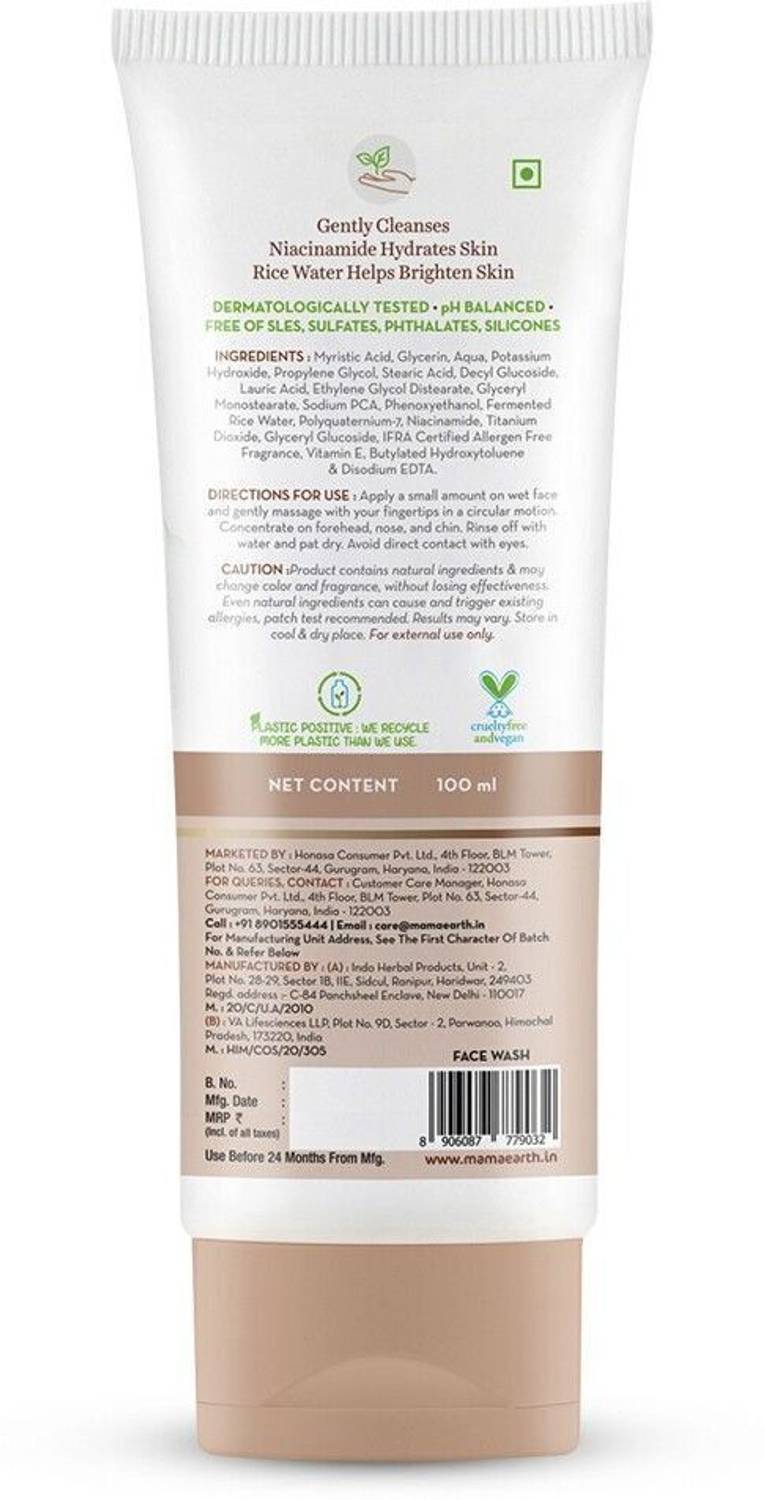 Mamaearth Rice & Niacinamide Face Wash 150ml - Image 3