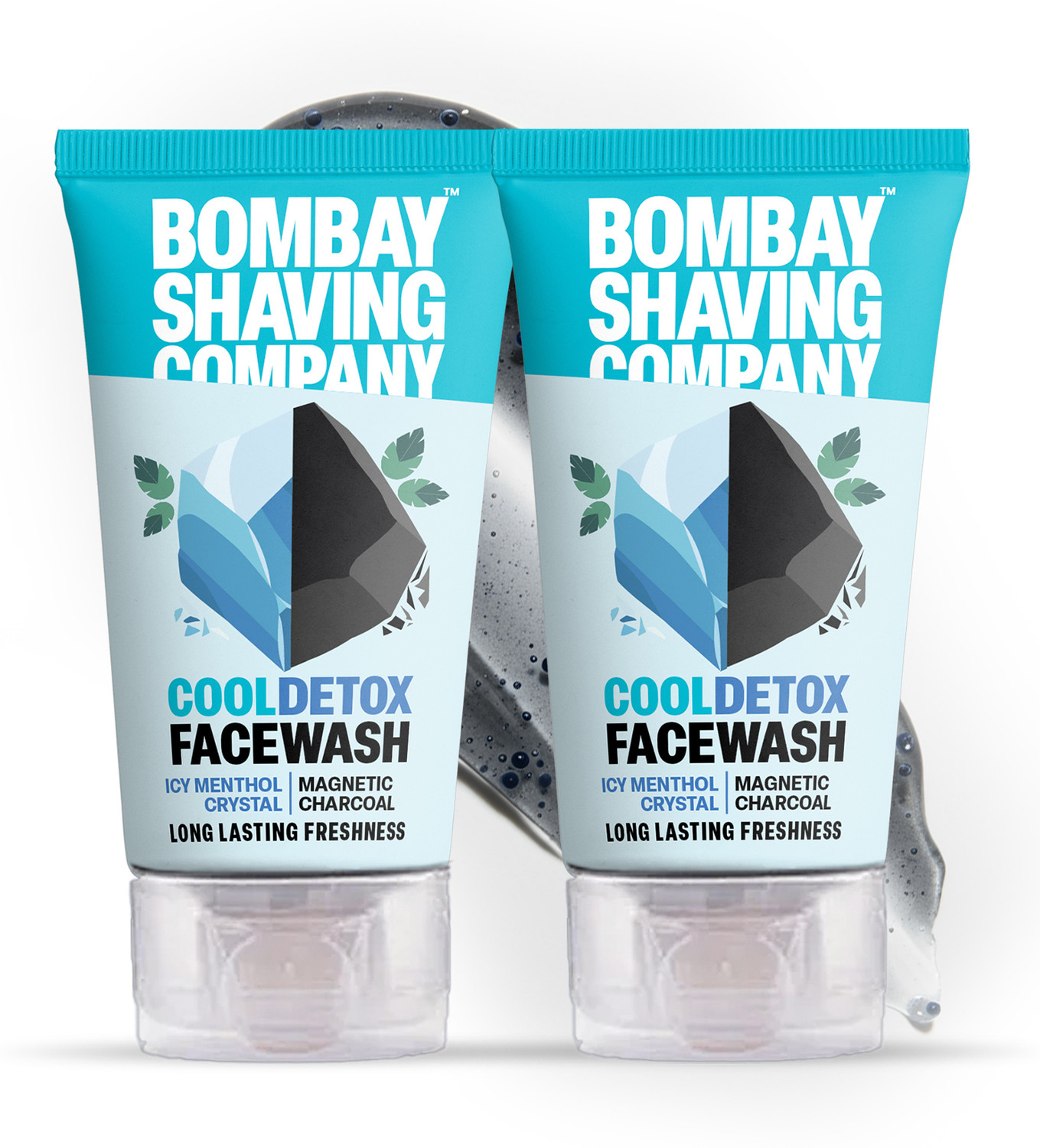 Image of BOMBAY SHAVING COMPANY Cool Detox | Activated Charcoal & Menthol | 100ml x2 Face Wash