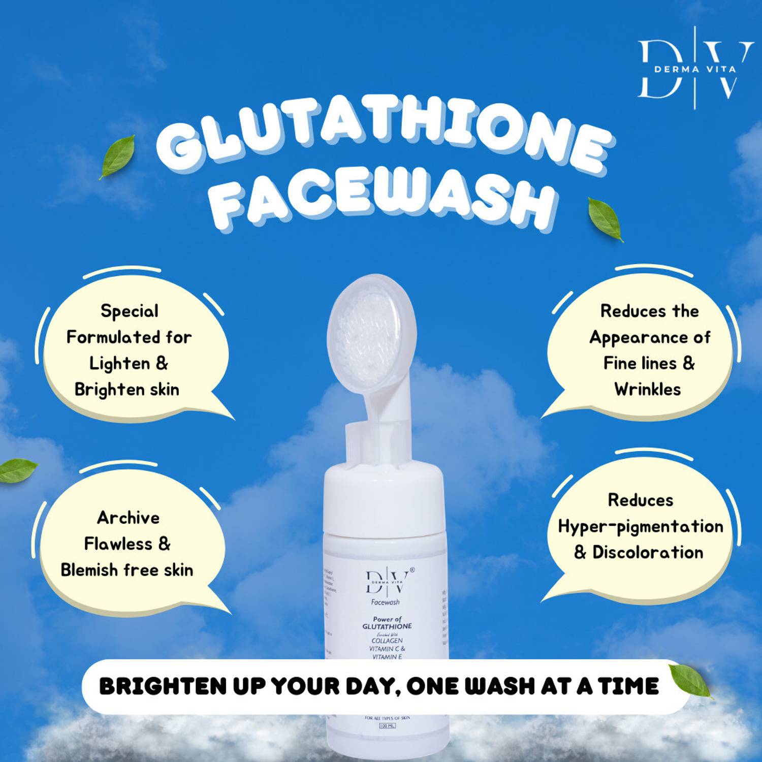 Derma Vita Glutathione Skin Brightening Foaming Facewash Face Wash - Price  in India, Buy Derma Vita Glutathione Skin Brightening Foaming Facewash Face  Wash Online In India, Reviews, Ratings & Features | Flipkart.com