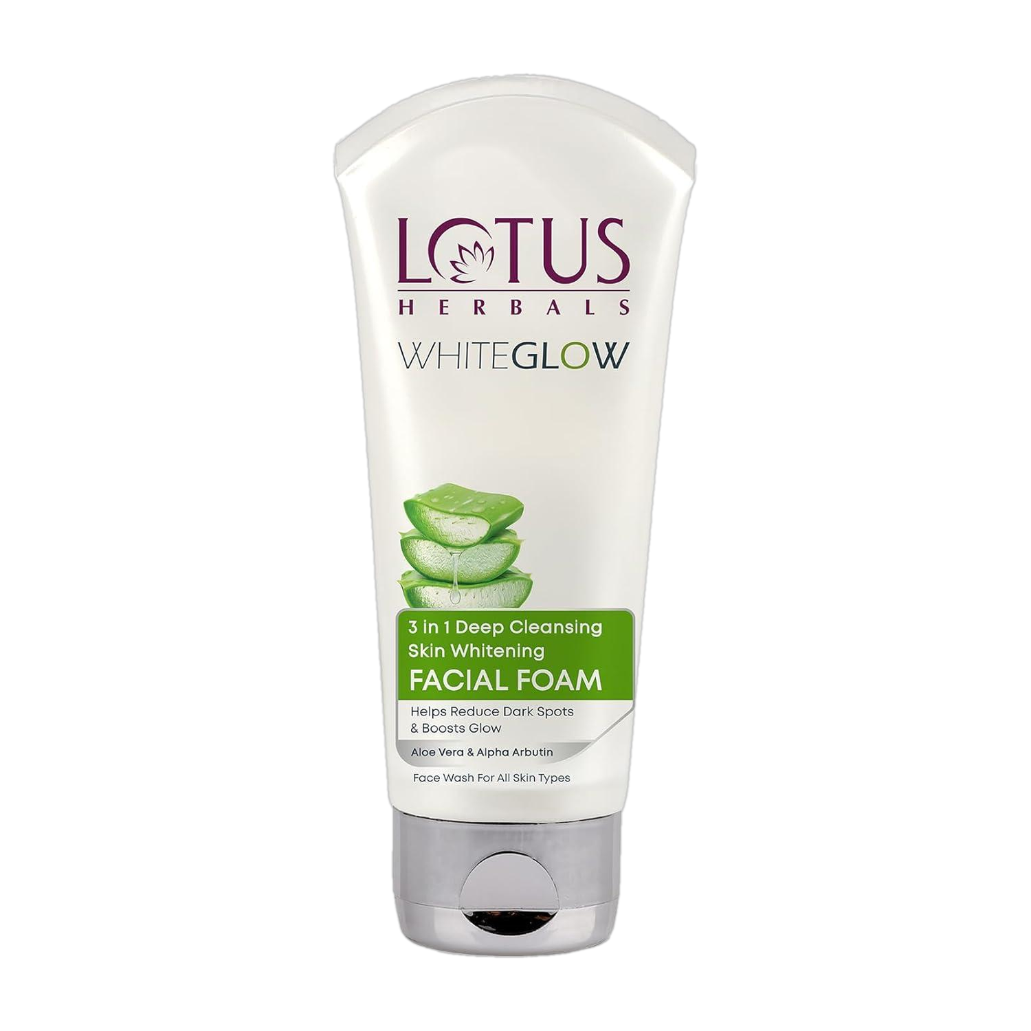 LOTUS HERBALS WHITEGLOW 3 in 1 Deep cleansing Skin Brightening Facial Foam Face Wash