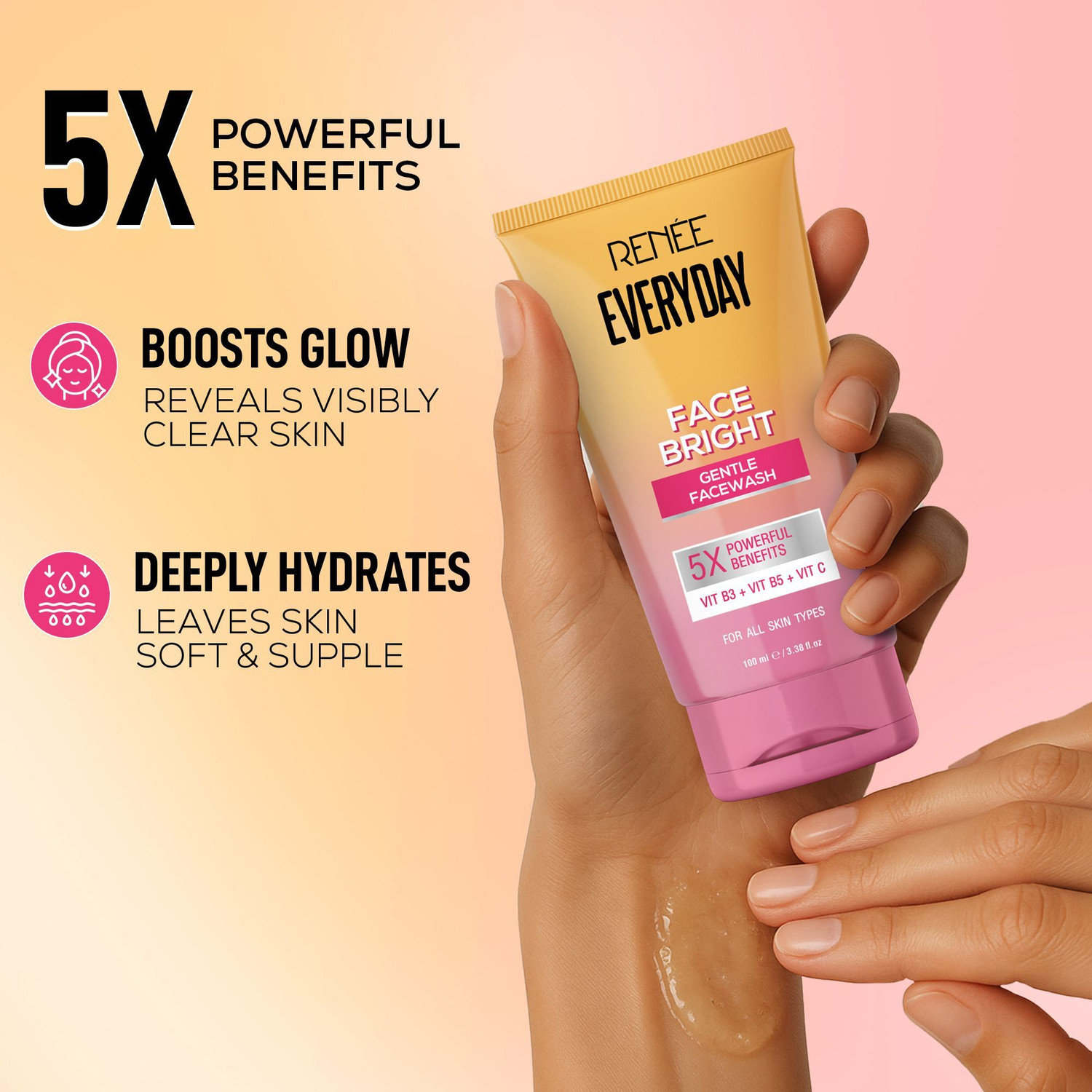 Image of Renee Everyday Face Bright , Hydrates, Brightens Reduces Oil, With Vitamin C Face Wash