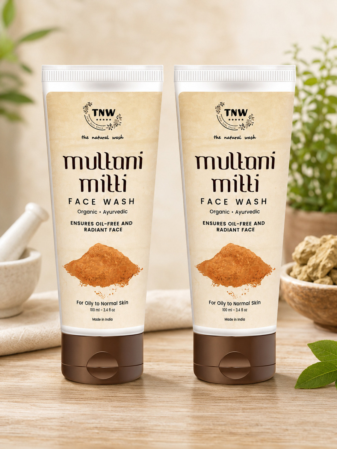 TNW - The Natural Wash Multani Mitti  | Oil Control | Prevents Acne Face Wash