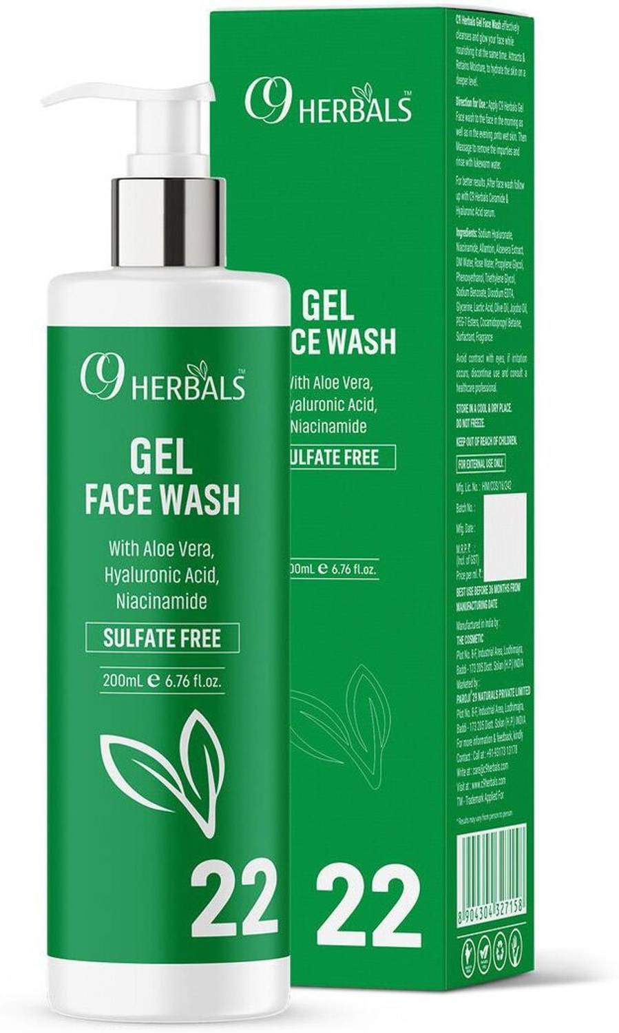 C9 herbals Sulfate Free With Aloe Vera, Control Pimples And Whiteheads Face Wash