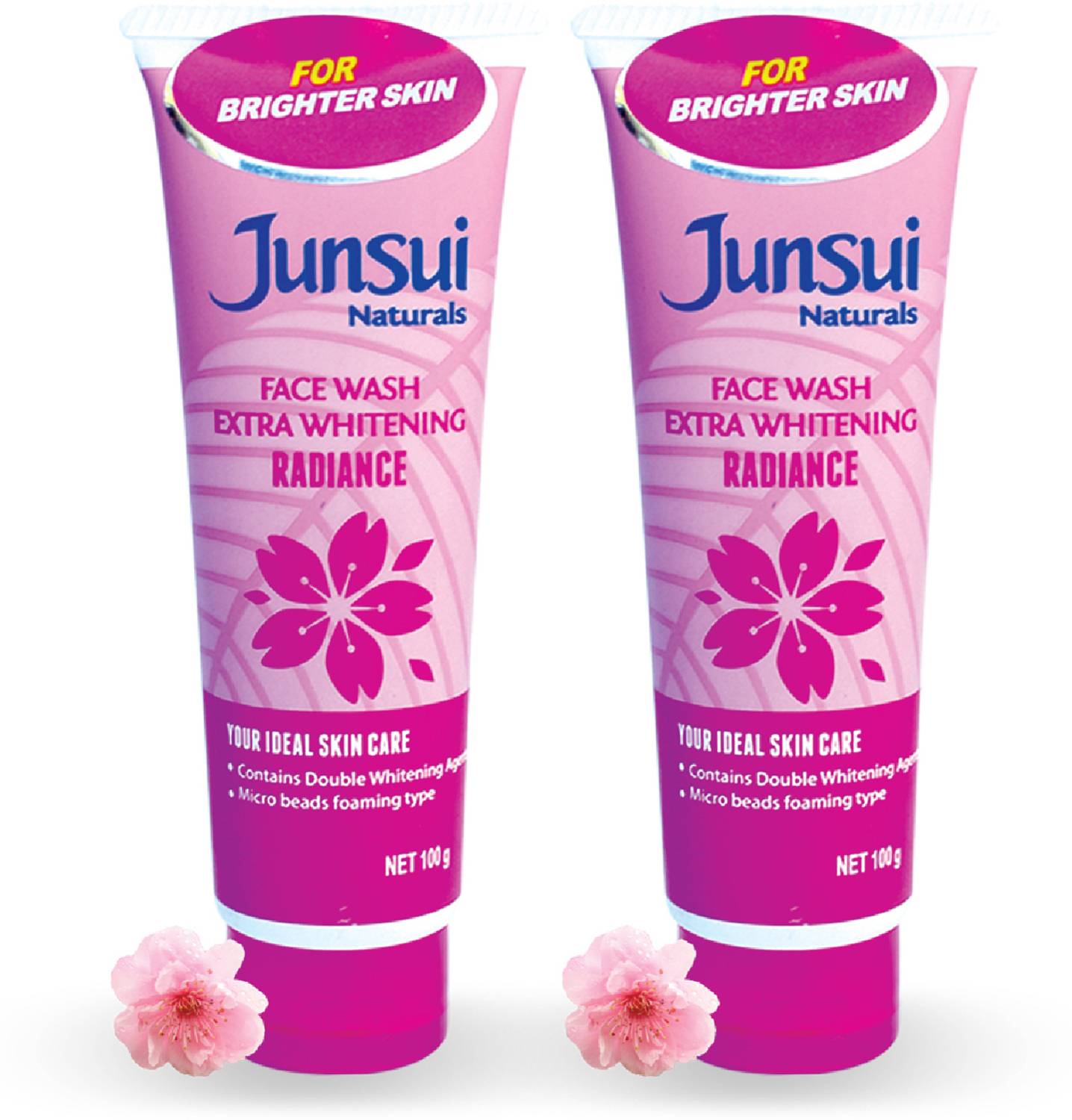 JUNSUI Radiance FaceWash for Brighter Skin 100g (Pack of 2) Con