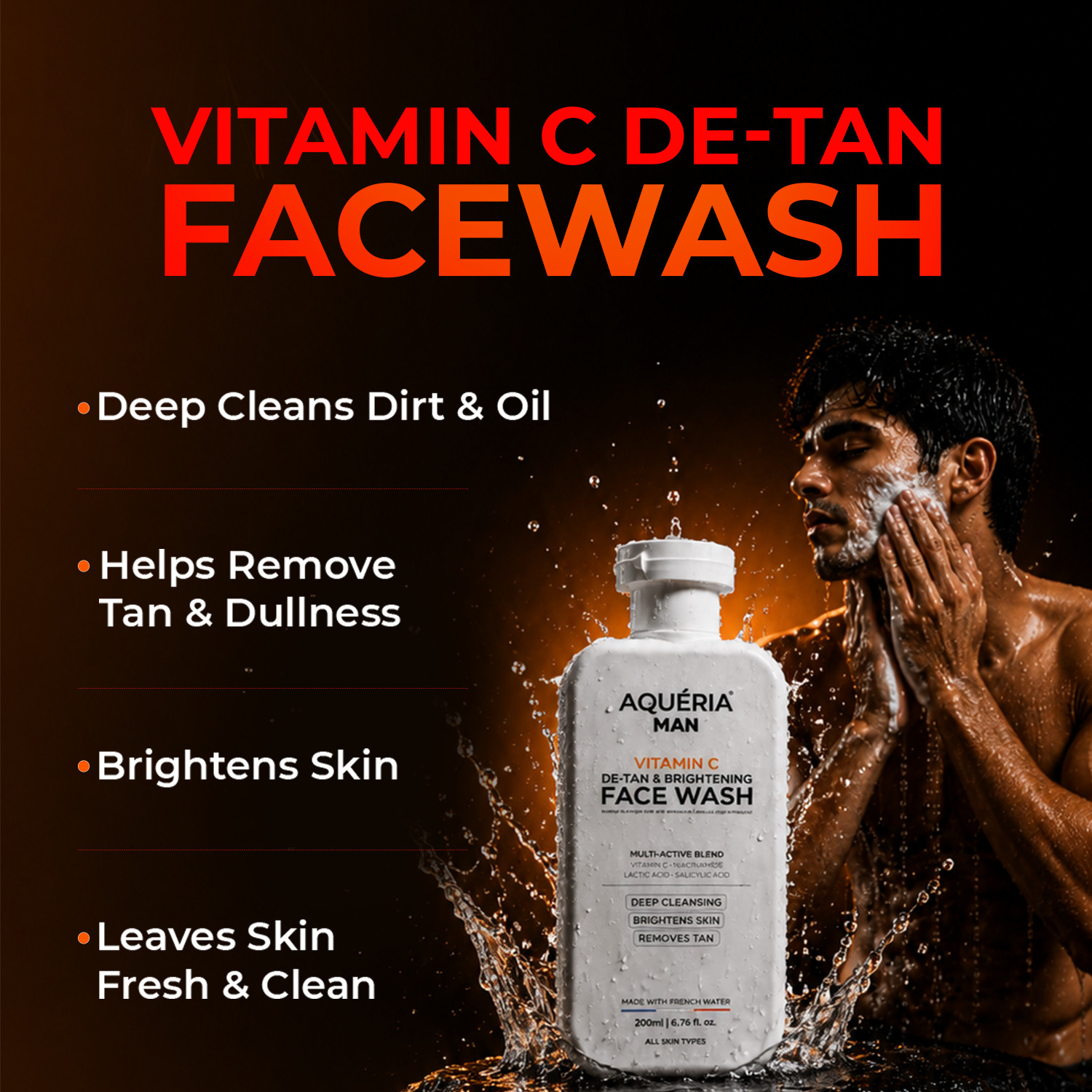Image of Aqueria De-Tan & Brightening | 3% Niacinamide, Alpha Arbutin & Ceramides Face Wash