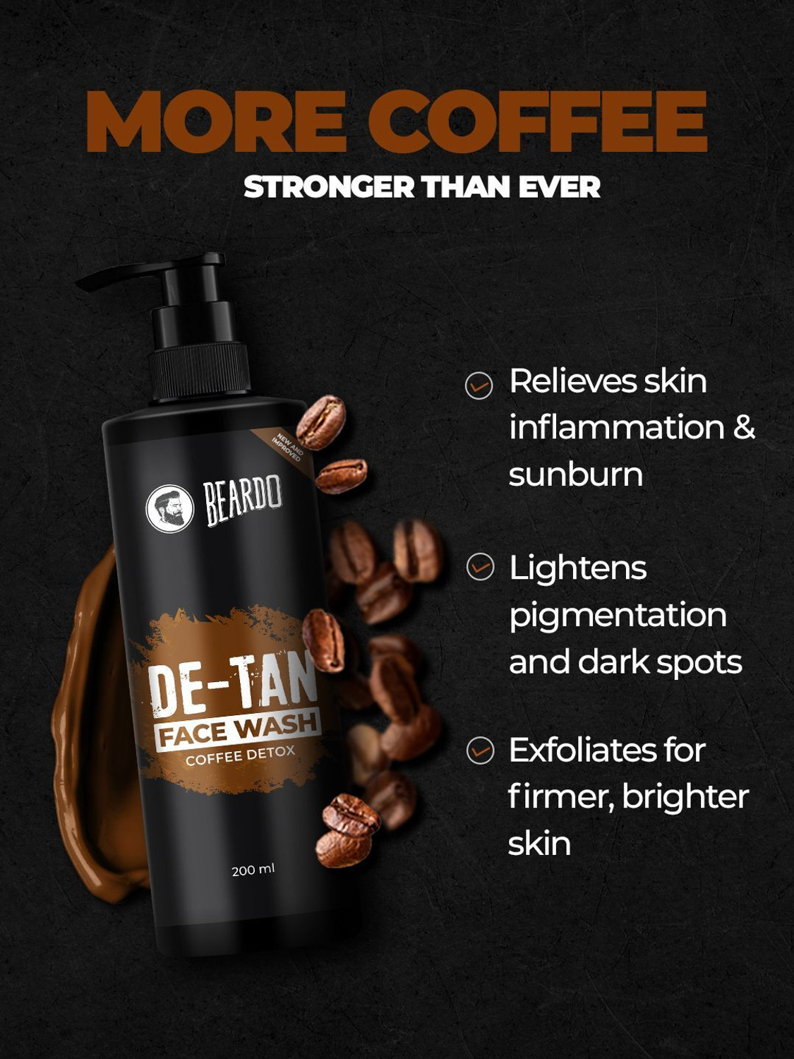 Image of BEARDO De-Tan Facewash For Men, 200 ml | Tan Removal Facewash for Men | Oil Control Face Wash