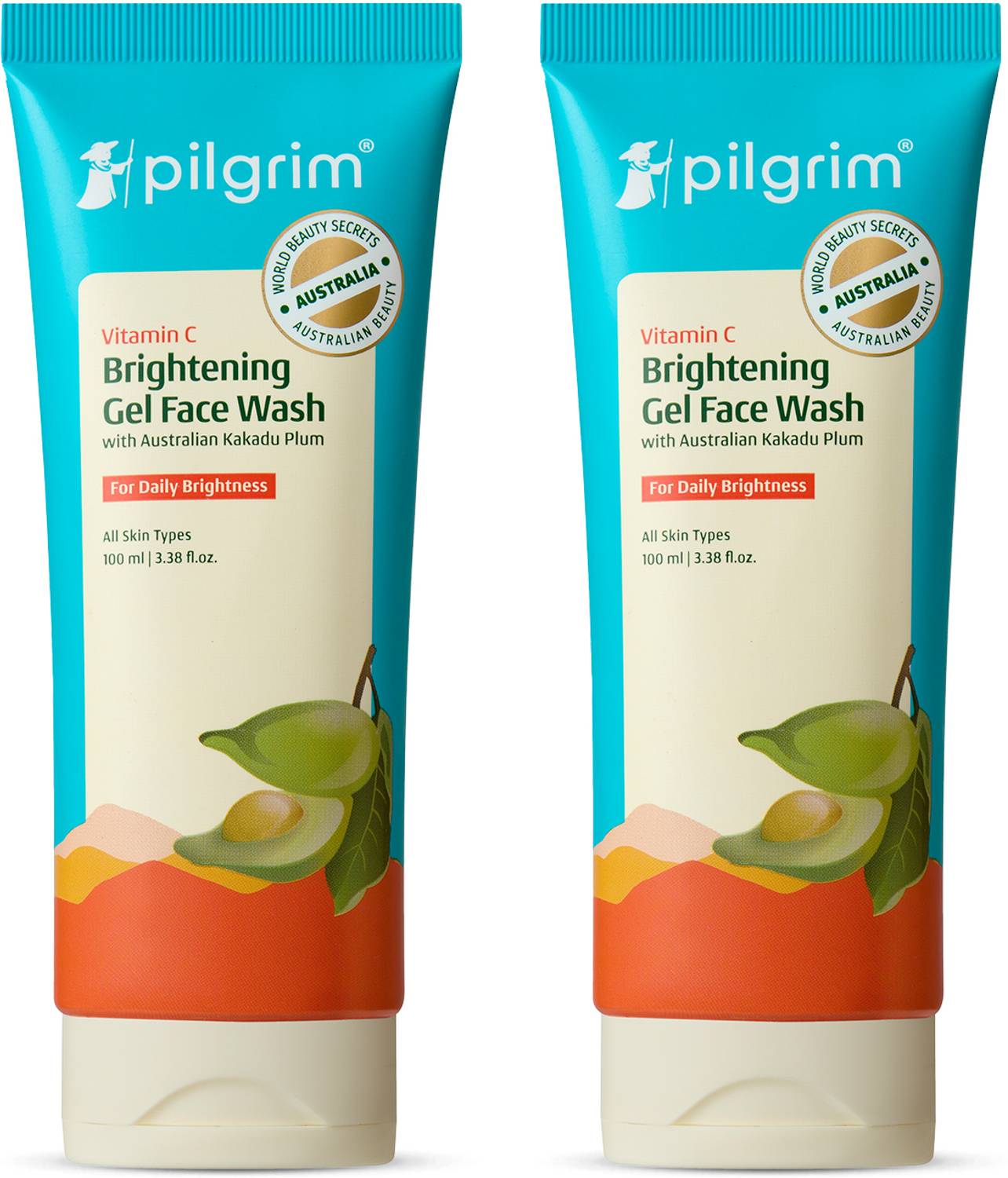 Pilgrim Vitamin C Brightening Gel Face Wash with Niacinamide (Pack of