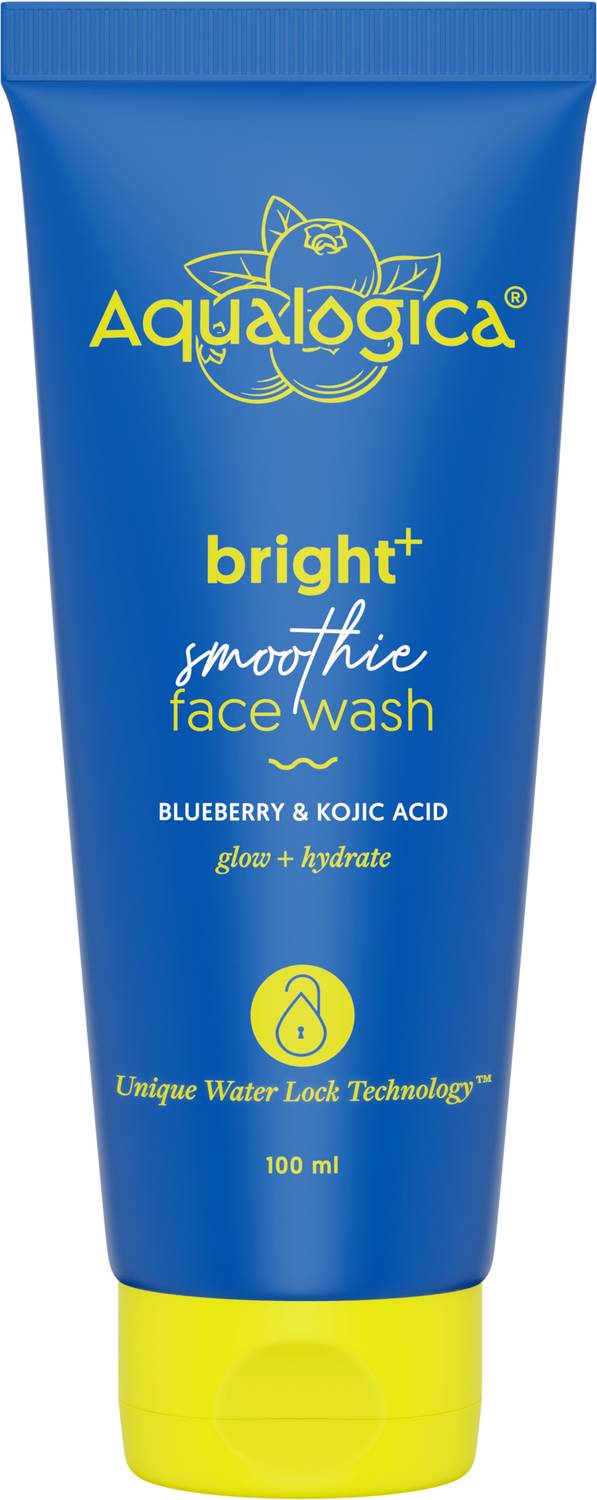Aqualogica Bright+ Smoothie Facewash | Brightening for Glowing Skin | Deep Cleansing & Gentle Exfoliation | With Blueberry, Kojic Acid, AHAs & BHAs | For All Skin Types | For Men & Women Face Wash