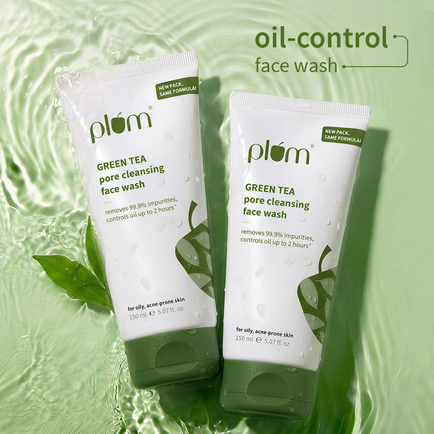Image of Plum Green Tea Pore Cleansing, For Oily, Acne-Prone Skin | Oil-control Gel | Men and Women | Pack of 2 Face Wash
