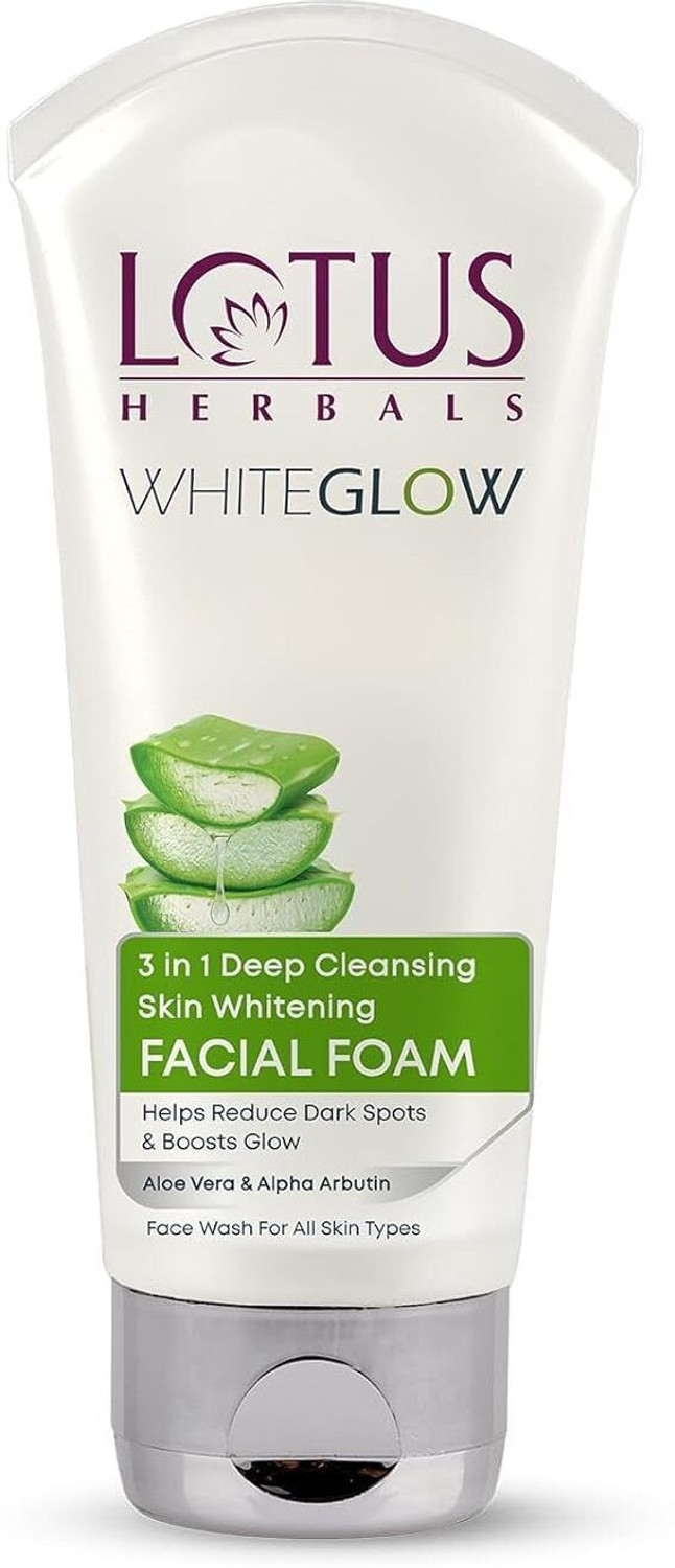 Image of LOTUS White Glow 3 In 1 Deep Cleansing Skin Whitening Facial Foam Face Wash