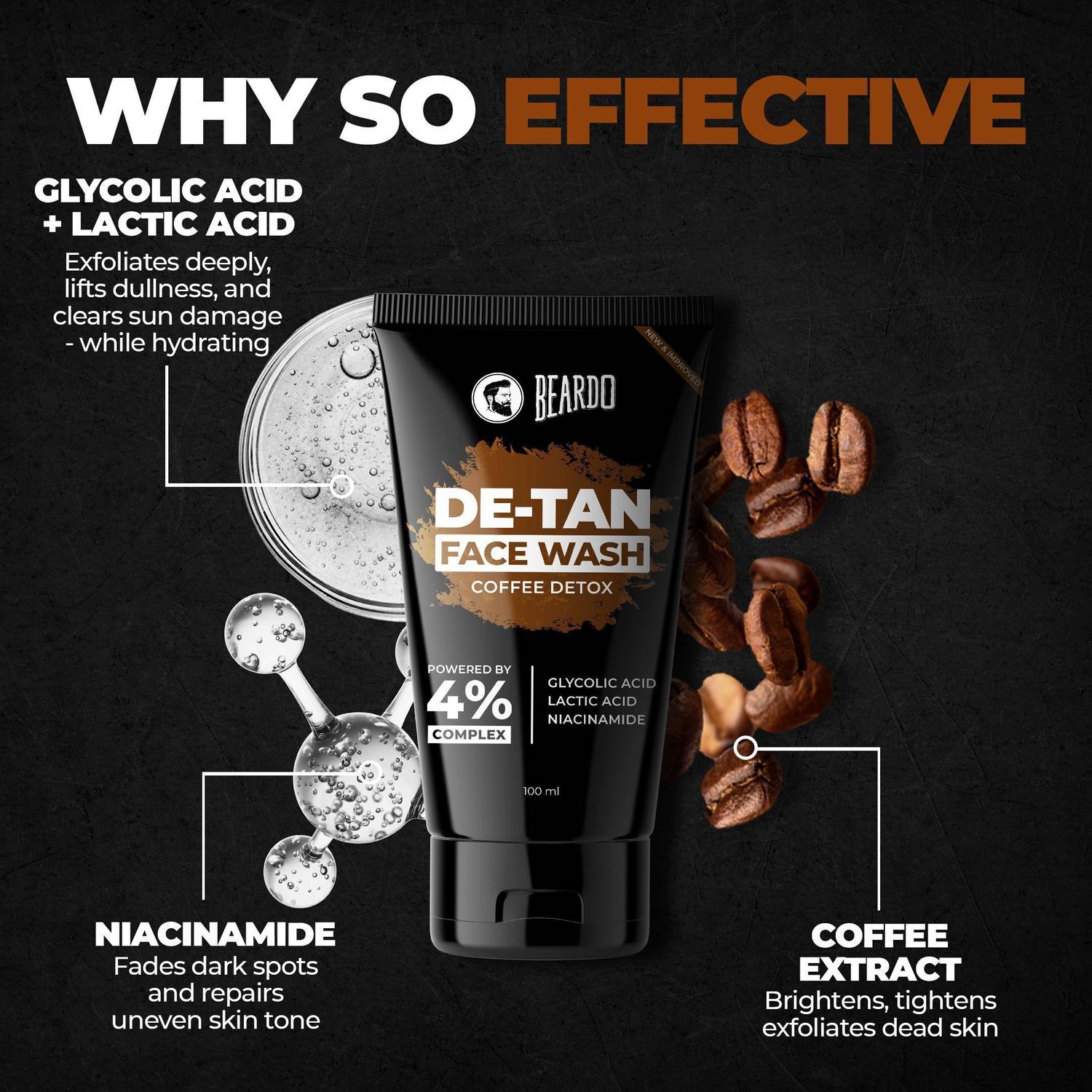 BEARDO De-Tan Face Wash 100ml - Image 2