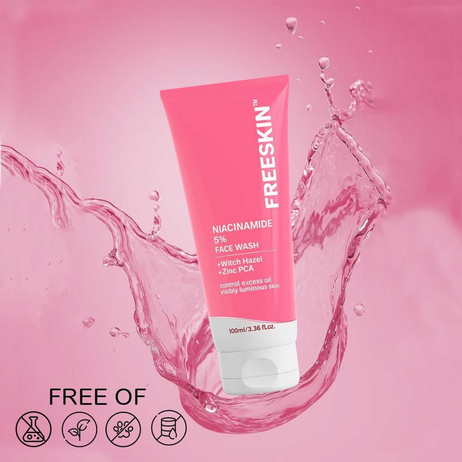 Image of Free Skin 5% Niacinamide Controls Excess Oil, Reduces Acne & Breakouts | Face Wash