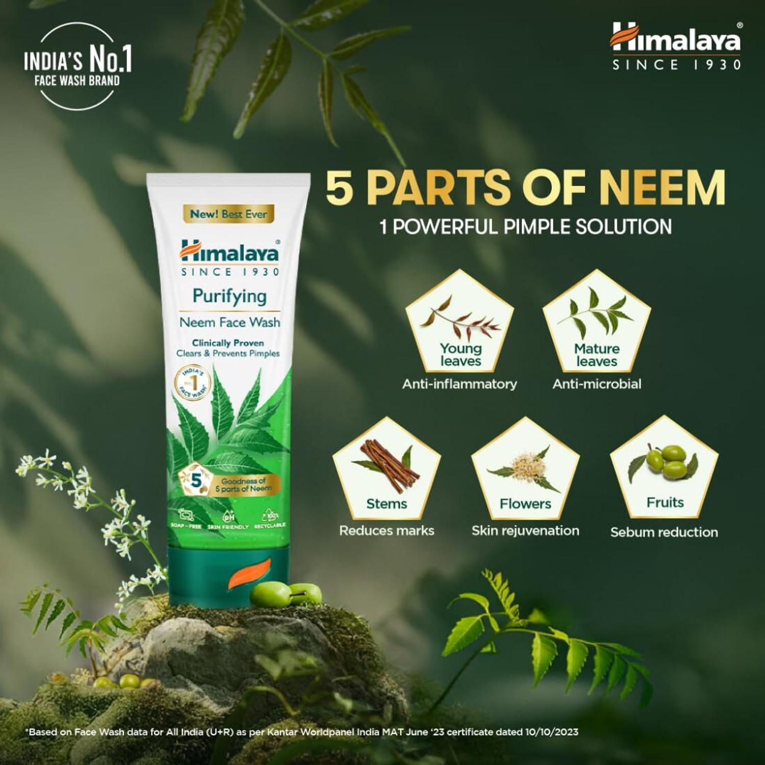 Image of HIMALAYA Purifying Neem Anti Acne & Pimple 200ml Face Wash