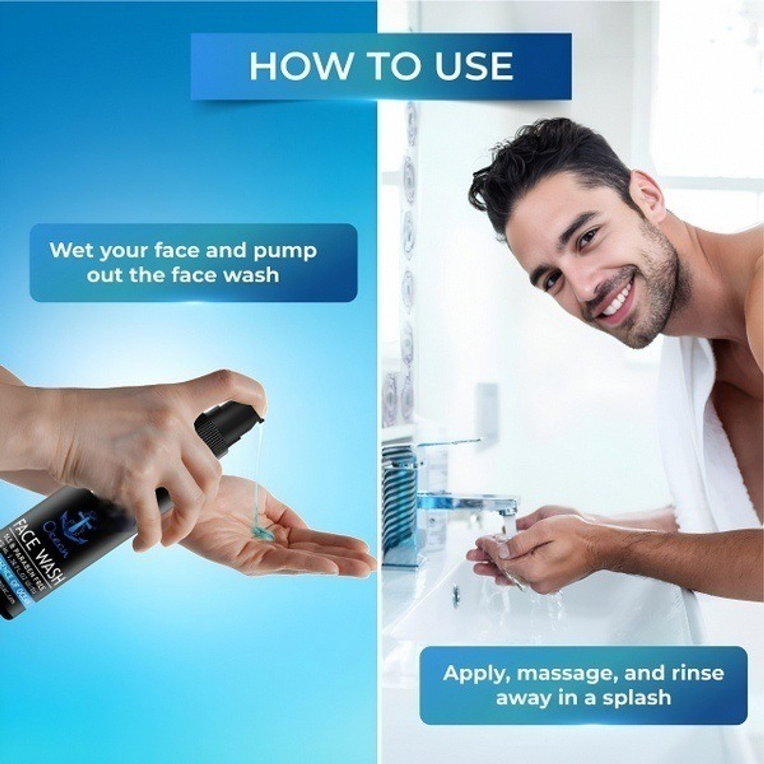 Image of kHUDAt Ocean Men for Fresh Skin Protection Face Wash