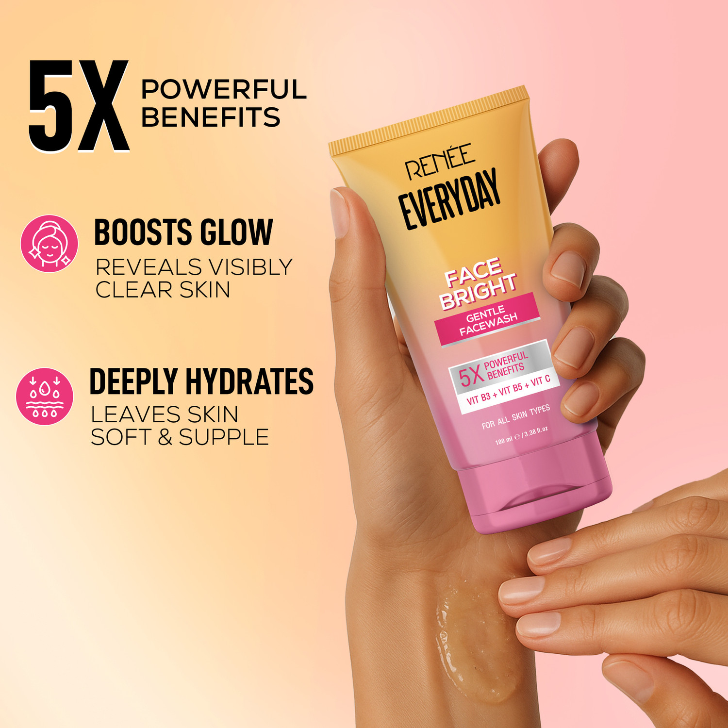 Image of Renee Everyday Face Bright , Hydrates, Brightens Reduces Oil, With Vitamin C Face Wash