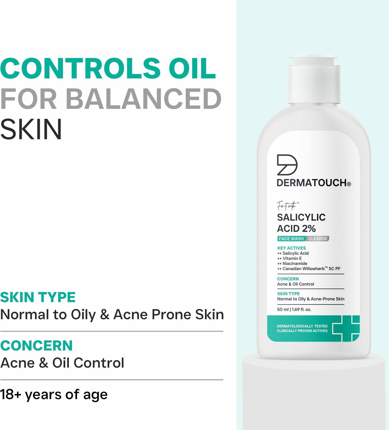 Dermatouch Salicylic Acid 2% Face Wash 50ml - Image 3