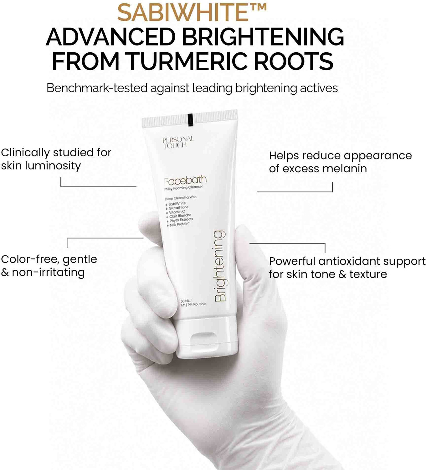 Image of PERSONAL TOUCH SKINCARE Facebath Oil Control with Glutathione, Niacinamide Facewash for Woman and Man Face Wash