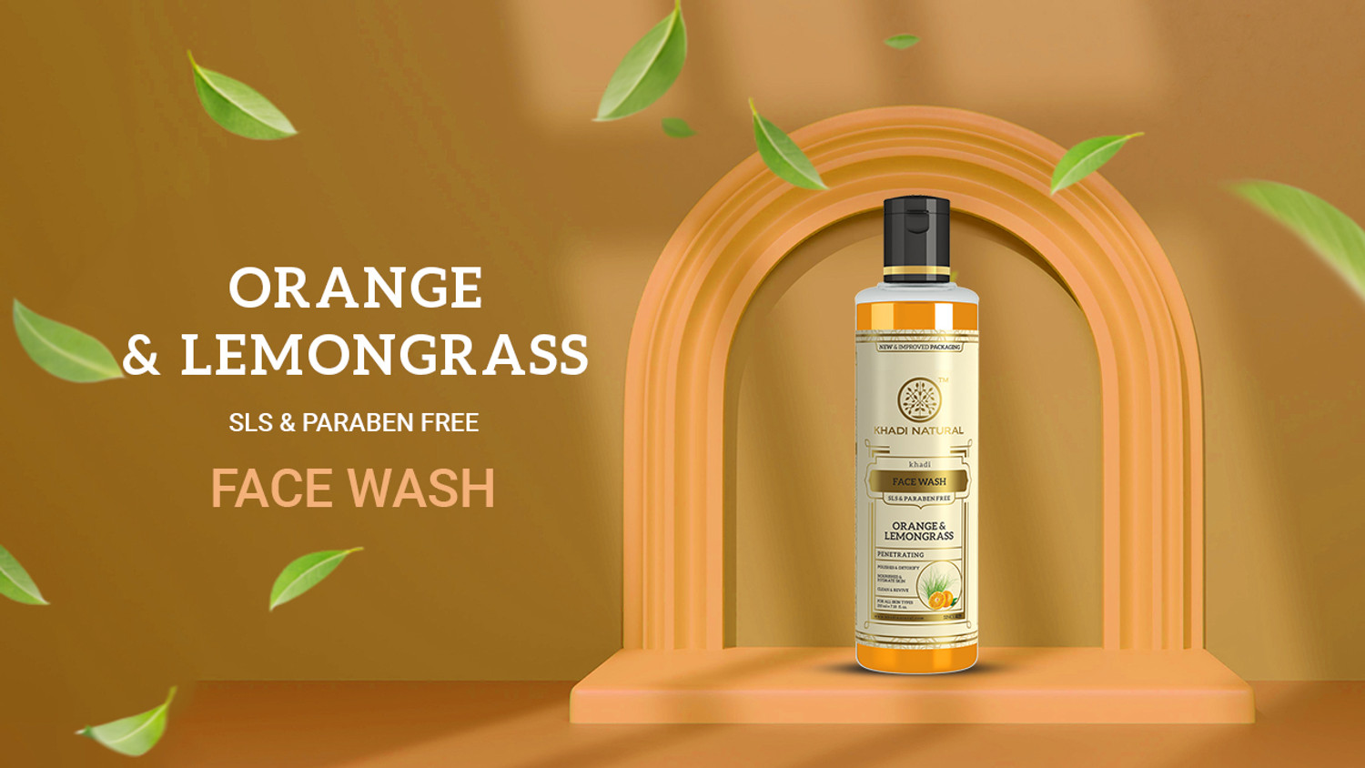 Image of KHADI NATURAL Orange & Lemongrass for Fresh Clean Skin Care Face Wash