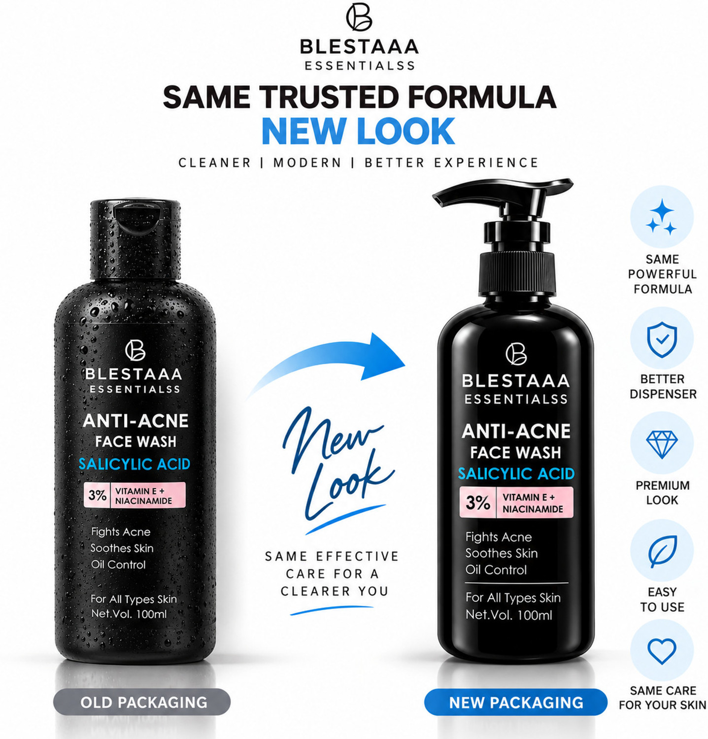 Image of blestaaa essentialss 2% Salicylic Acid for Acne-Prone Skin & Pore Cleansing Face Wash