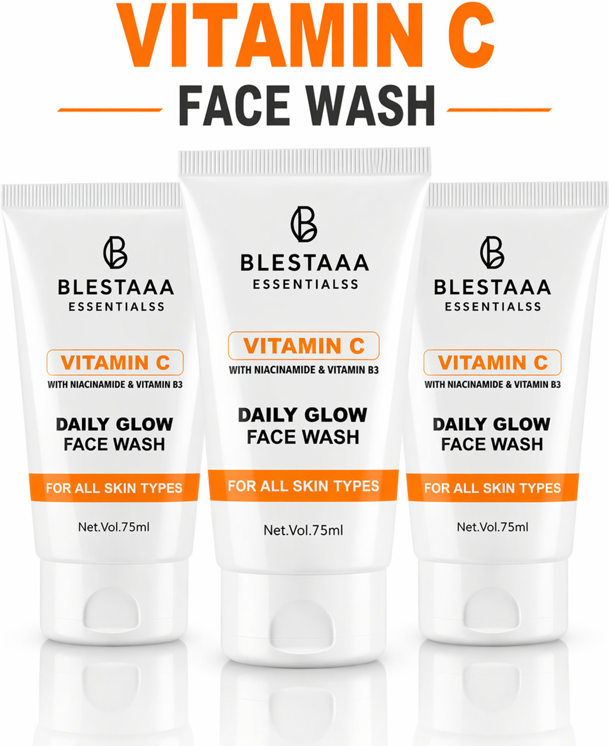 Image of blestaaa essentialss Vitamin C Glow & Nourish With Niacinamide & Vitamin E | Bright Skin | Face Wash