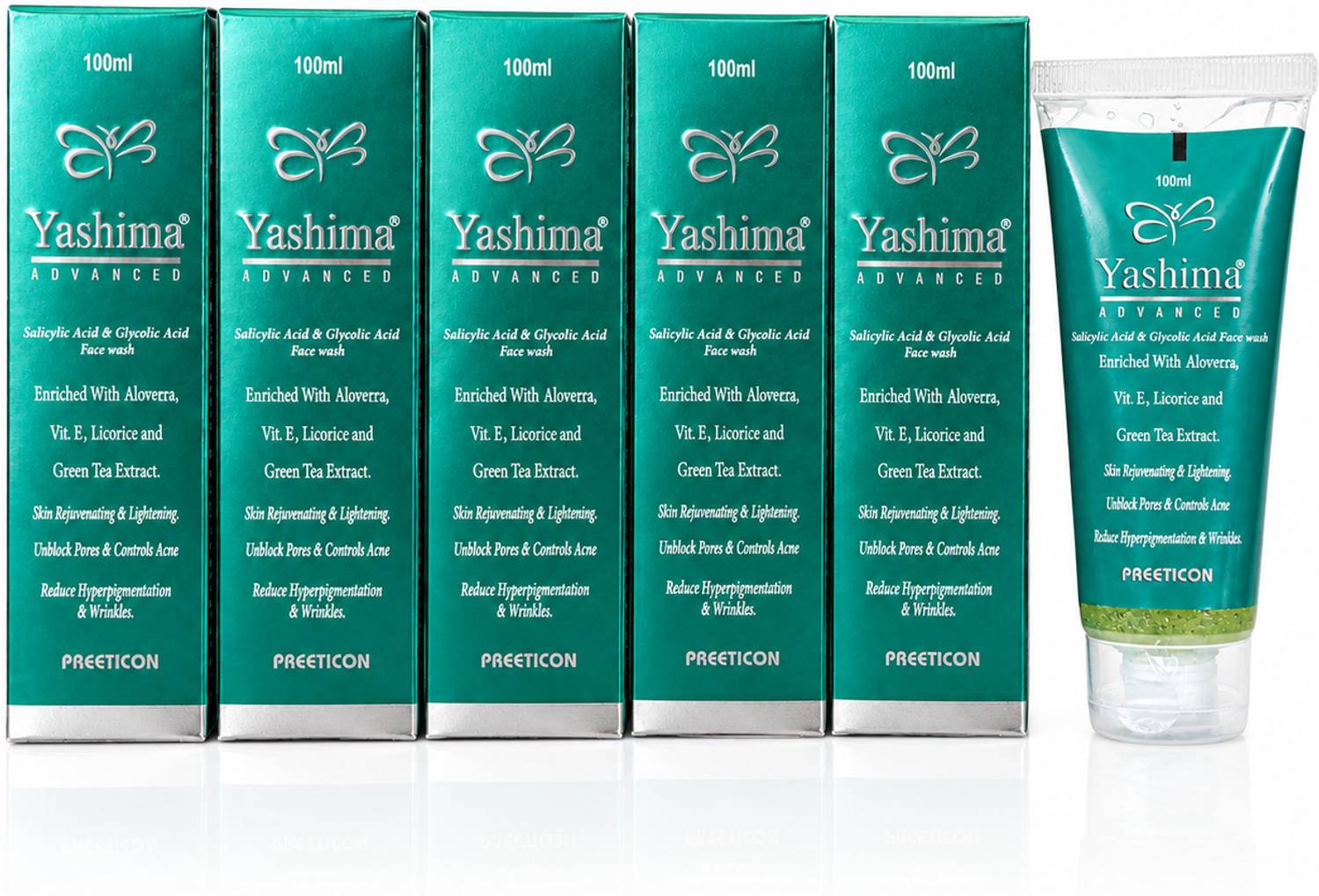 Yashima Advanced Antiacne,Antiwrinkle & Skin Lightining Facewash