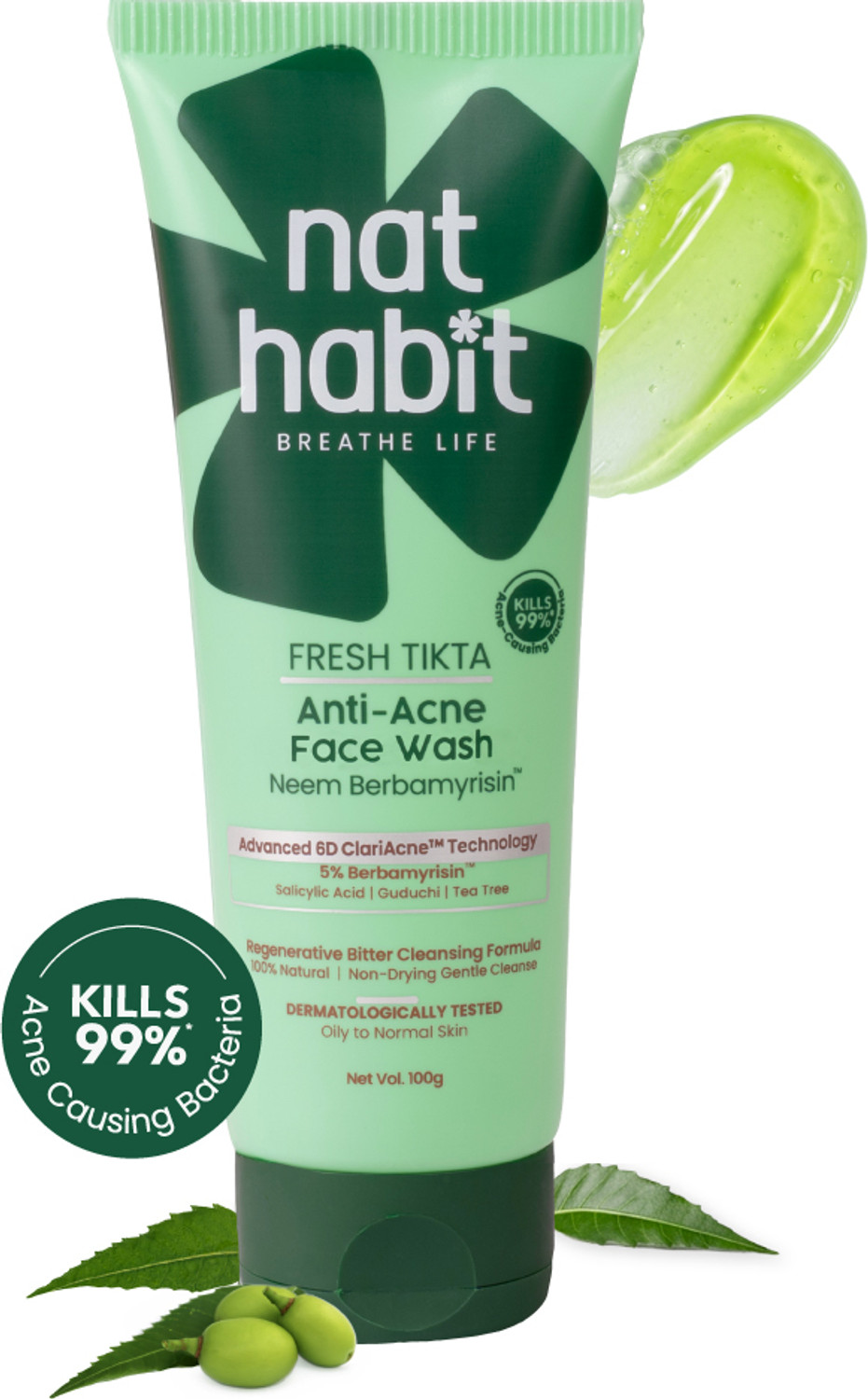 Image of Nat Habit Fresh Pimple Control (Gel) Neem Face Wash