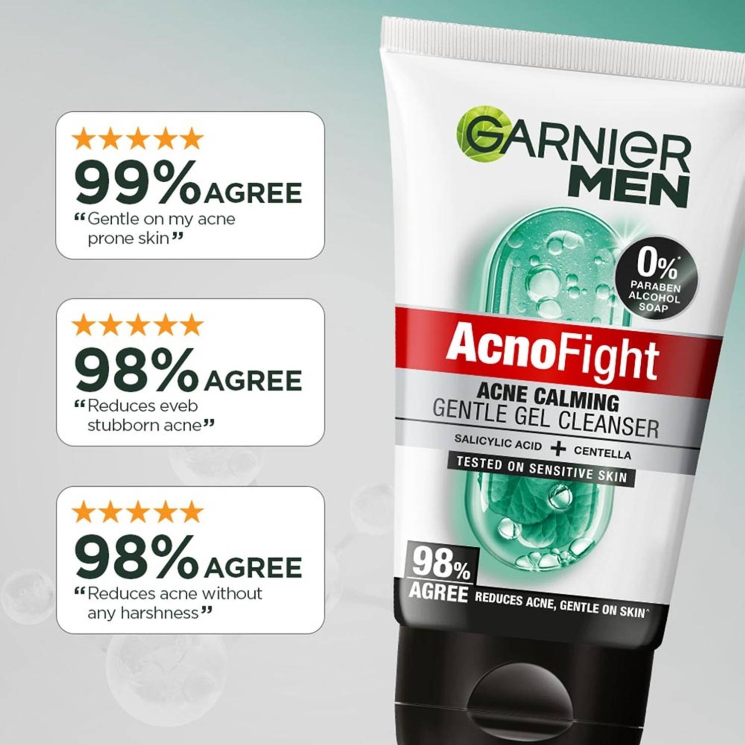 Garnier Men Acno Fight Gentle Cleanser Face Wash 300g - Image 5